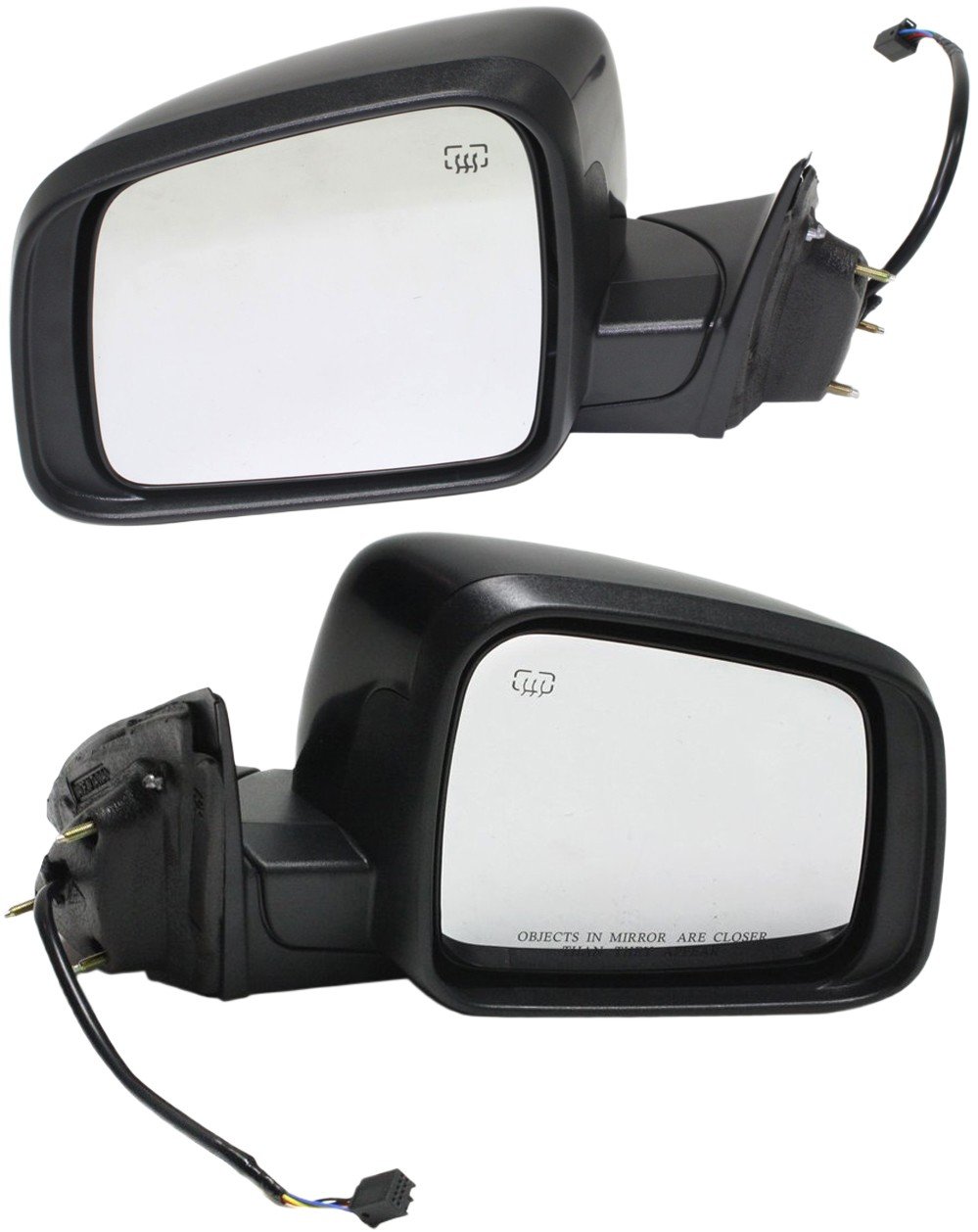Replacement Mirror Pair/Set for Jeep Grand Cherokee WK 2011-2022, Right (Passenger) and Left (Driver), Power, Manual Folding, Heated, Paintable, without Auto Dimming, Blind Spot Detection, Memory, Signal and Puddle Light