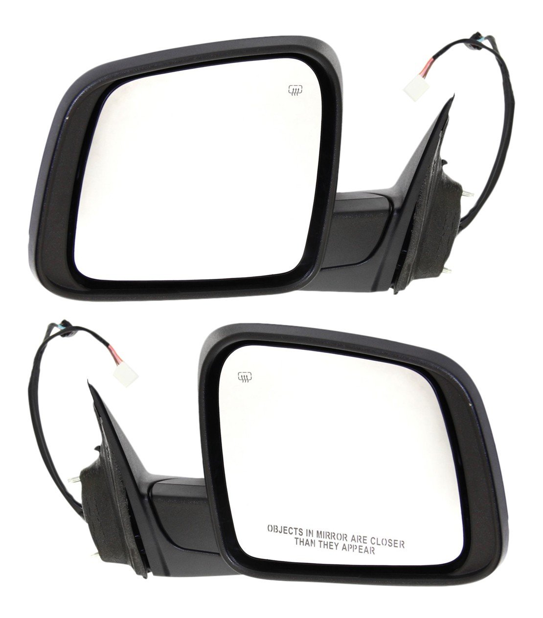 Mirror Pair/Set for Jeep Grand Cherokee 2012-2017 SRT Models, Right (Passenger) and Left (Driver), Power, Manual Folding, Heated, Paintable, with Memory and Signal Light, without Auto Dimming, Blind Spot Detection, Puddle Light Replacement