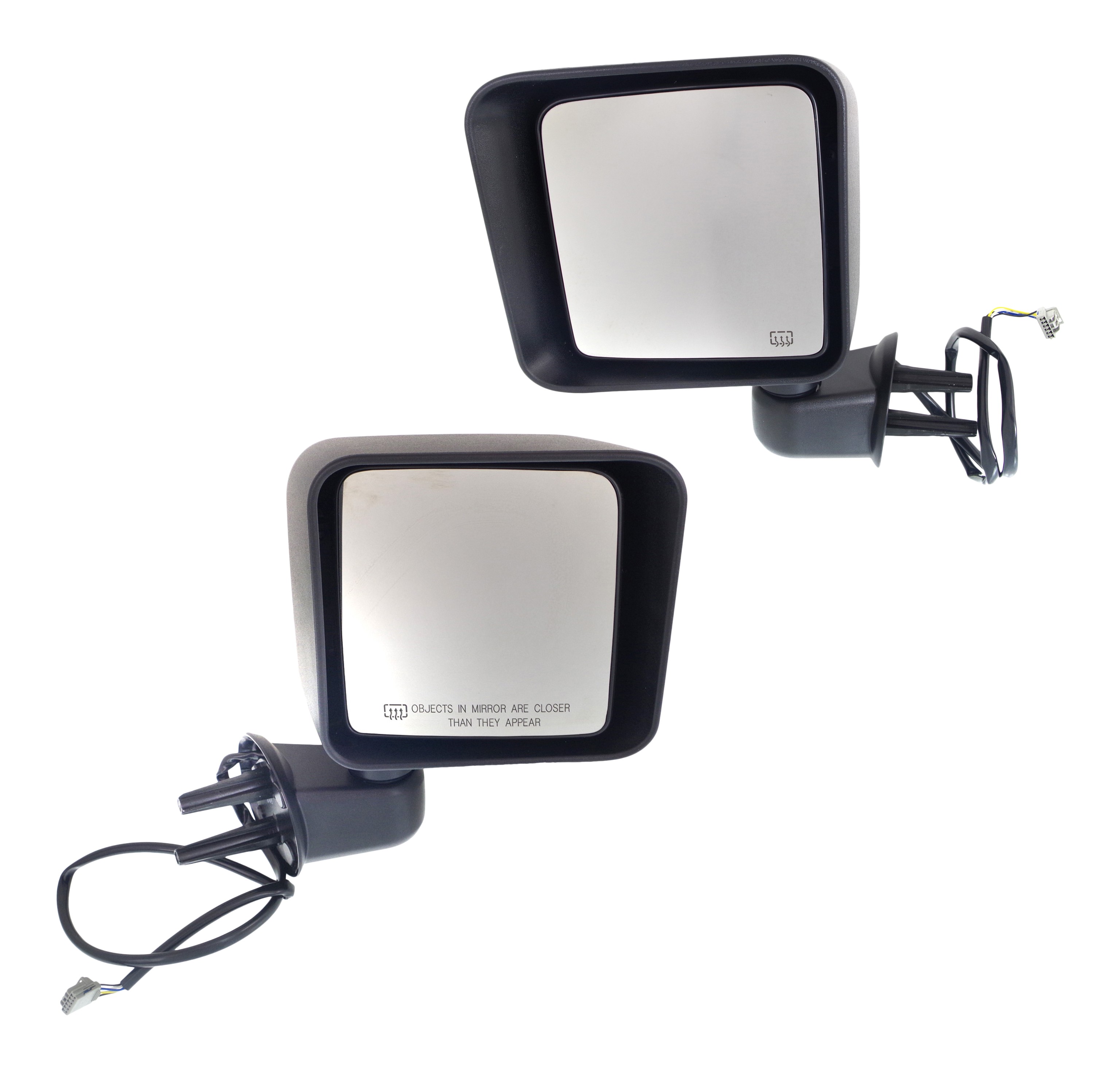Power Heated Textured Mirror Pair/Set for 2014-2014 Jeep Wrangler JK, Right (Passenger) and Left (Driver) Manual Folding Replacement