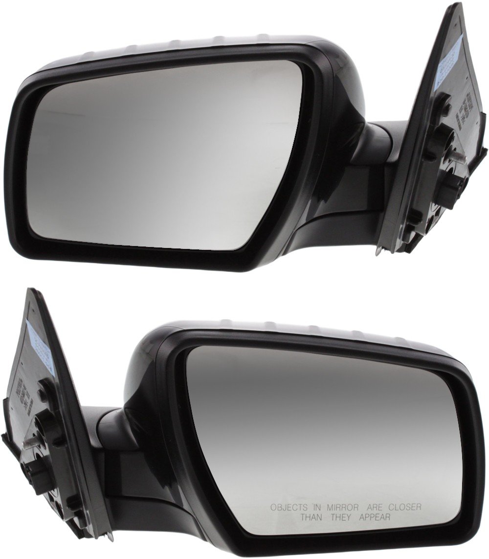 Power Mirror Pair/Set for Kia Soul 2010-2013, Right (Passenger) and Left (Driver), Manual Folding, Heated, Paintable, without Memory, with Puddle and Signal Light, Replacement