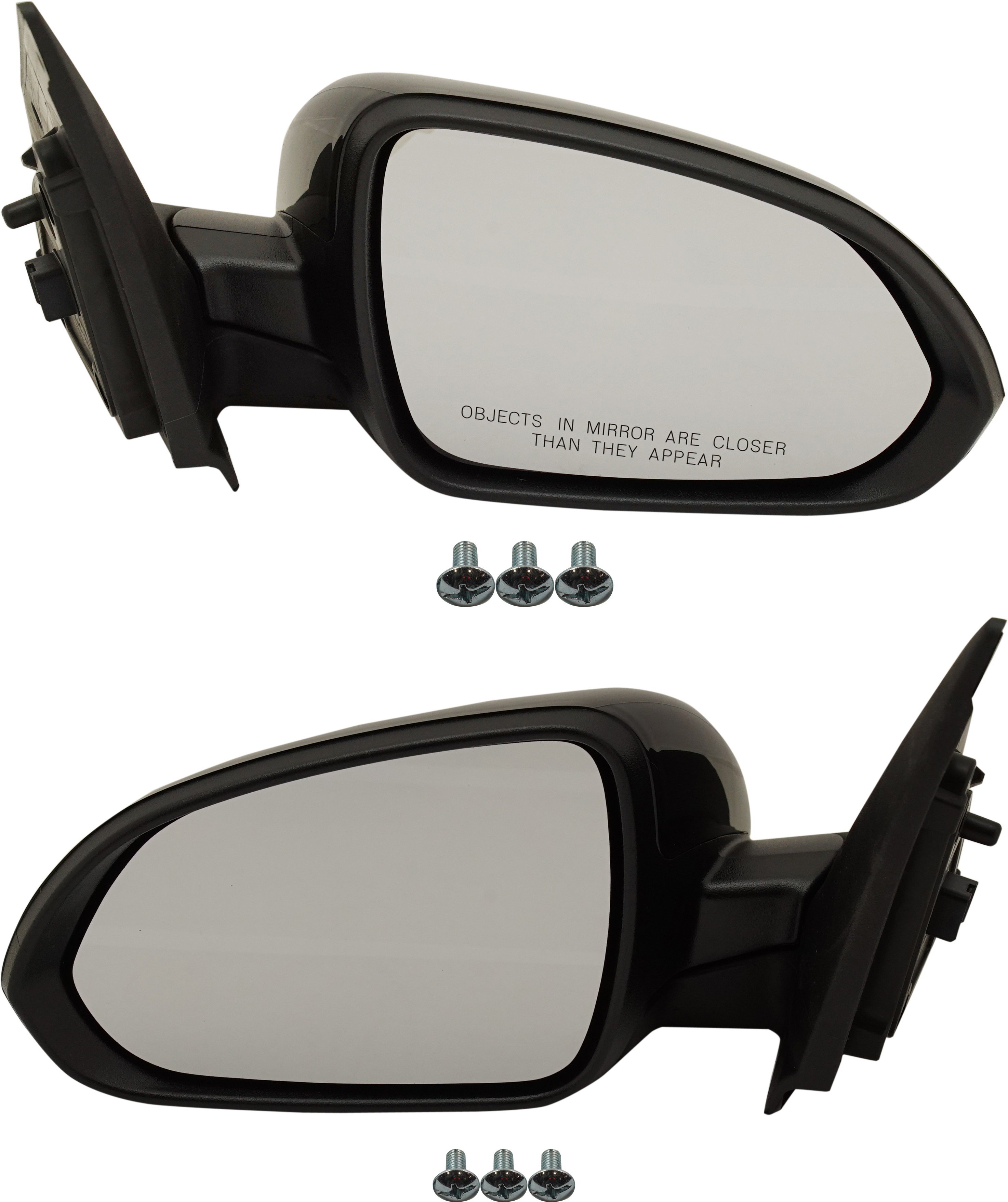 Power Heated Paintable Manual Folding Mirror Pair/Set for Kia Rio 2018-2020 Right (Passenger) and Left (Driver), Without Signal Light, Fits EX/S Models - Replacement