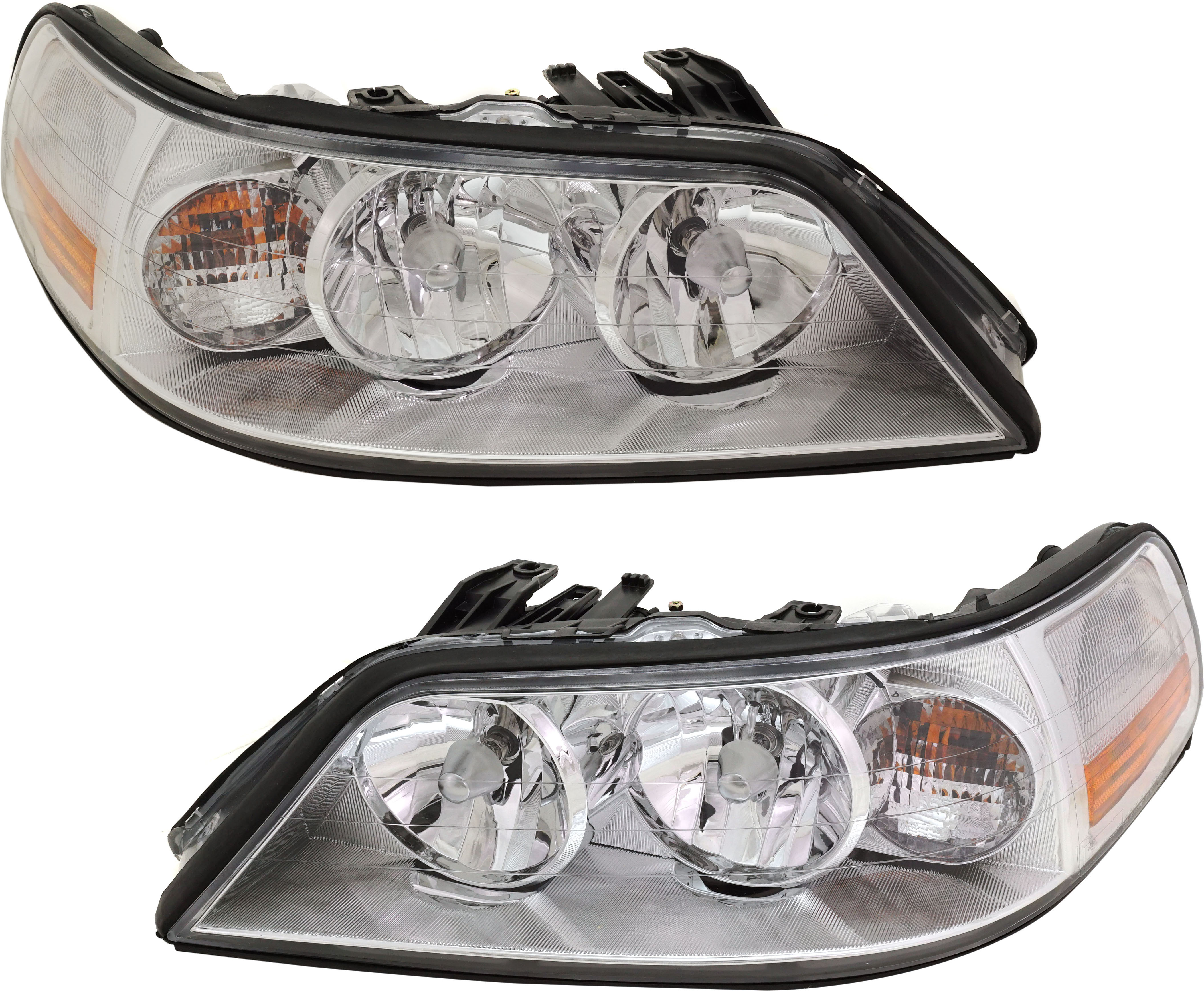 Pair/Set - Headlight Assembly for Lincoln Town Car 2005-2011, Right (Passenger) and Left (Driver), Halogen, Replacement