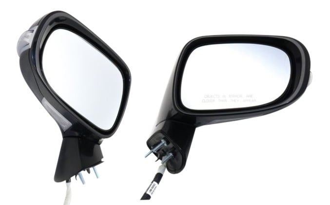 Mirror Pair/Set for 2010-2012 Lexus ES350, Right (Passenger) and Left (Driver), Power, Manual Folding, In-housing Signal Light, Heated, Paintable, with Memory, without Auto Dimming and Blind Spot Detection, Replacement
