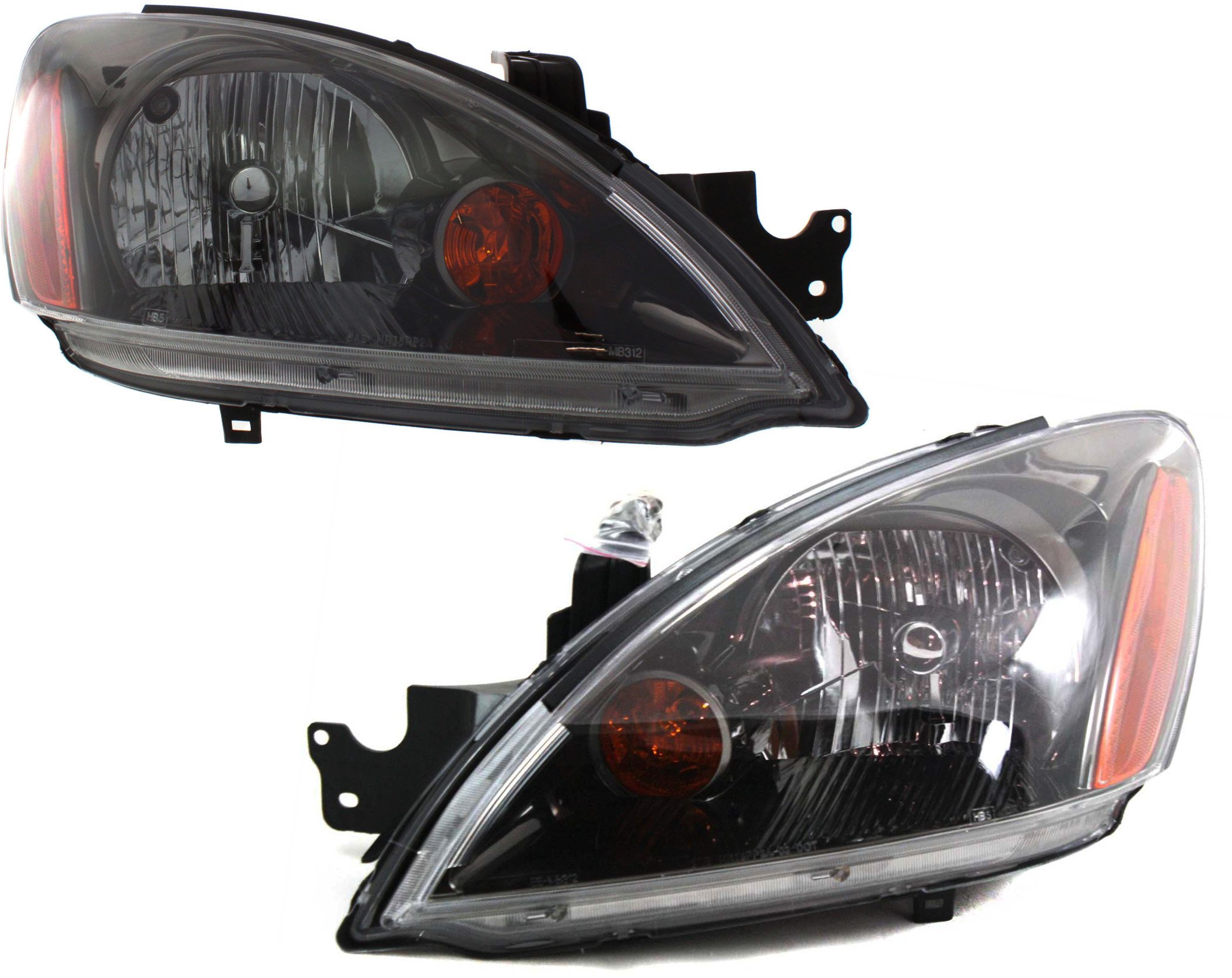 Headlight Assembly Pair/Set for Mitsubishi Lancer Sedan/Wagon 2004-2007, Right (Passenger) and Left (Driver), Halogen, Excluding Evolution Model, Replacement