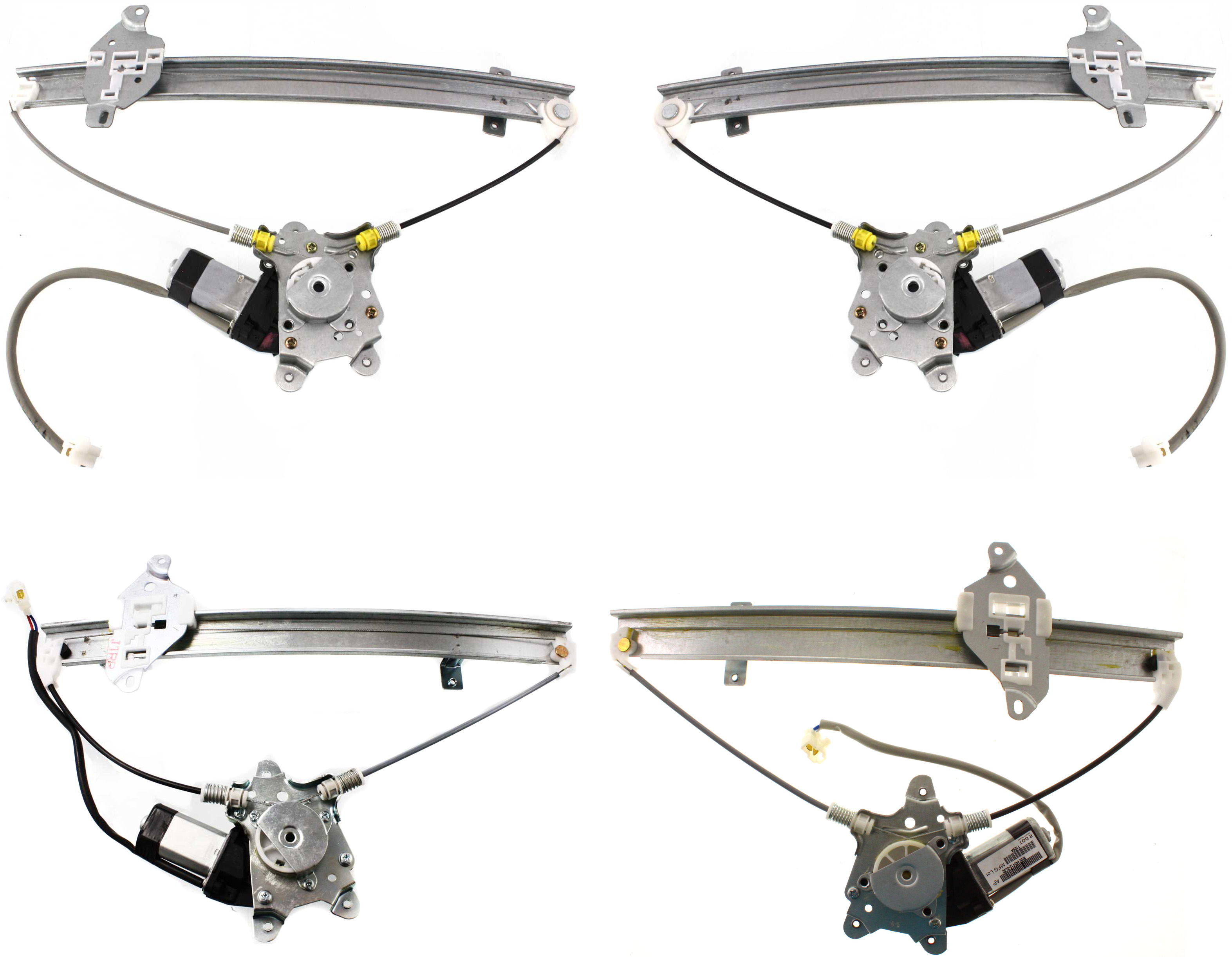 Power Window Regulator with Motor Pair/Set for 2002-2003 Mitsubishi Lancer ES/LS/OZ Rally Models, Front and Rear, Right (Passenger) and Left (Driver), Replacement