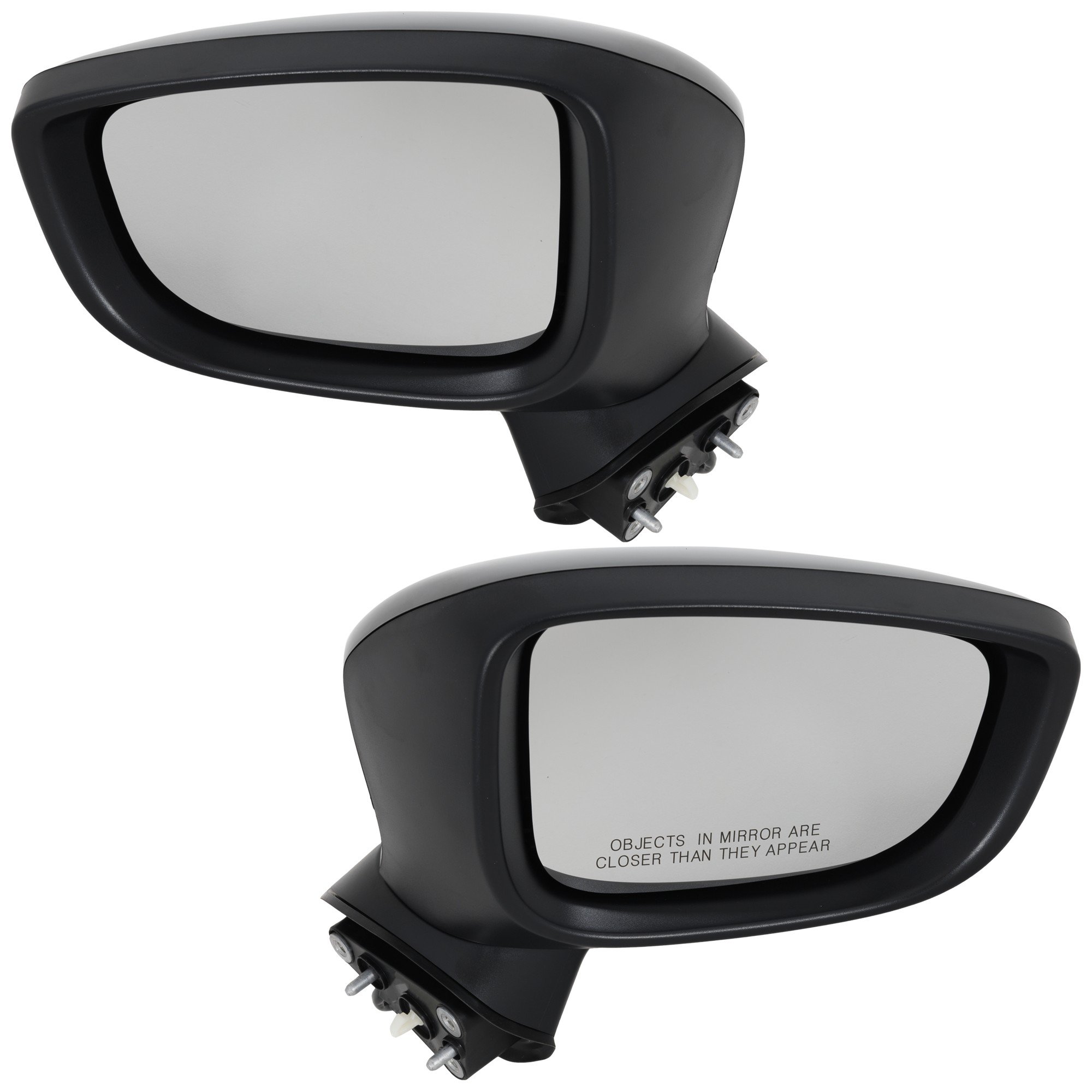 Mirror Pair/Set for 2017-2018 Mazda 3, Right (Passenger) and Left (Driver) Power Mirrors, Manual Folding, Non-Heated, Paintable, without Blind Spot Detection, Memory, with Signal Light, Mexico Built Vehicle Replacement