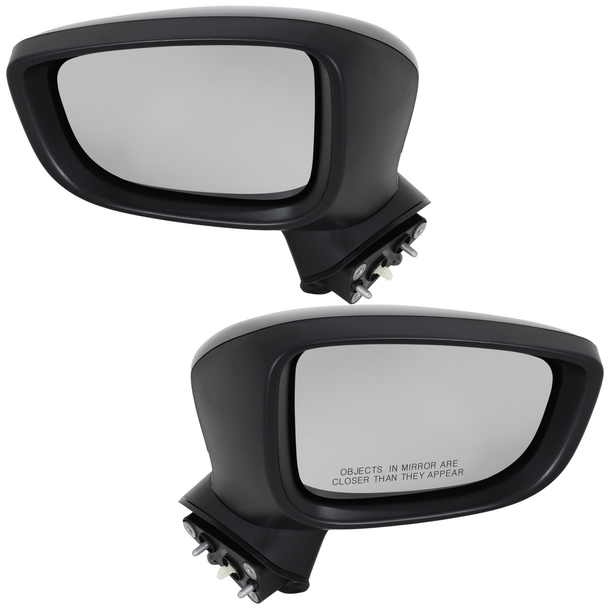 Mirror Pair/Set for 2017-2018 Mazda 3 - Right (Passenger) and Left (Driver), Power, Manual Folding, Non-Heated, Paintable, with Signal Light, without Blind Spot Detection and Memory, Mexico Built Vehicle Replacement