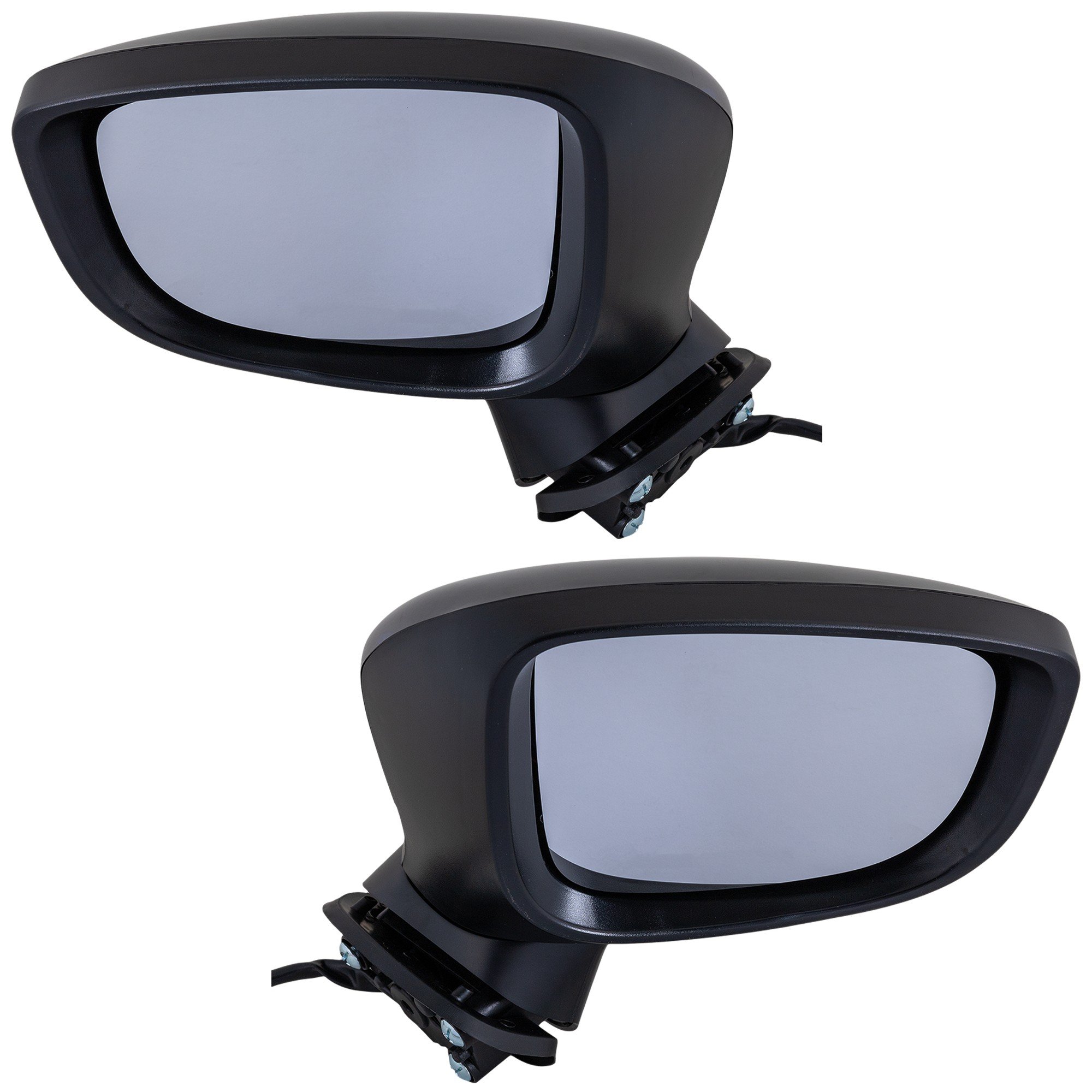 Power Mirror Pair/Set for 2017-2018 Mazda 3, Right (Passenger) and Left (Driver), Manual Folding, Heated, Paintable, with Signal Light, Excludes Blind Spot Detection and Memory, for Mexico Built Vehicle, Replacement