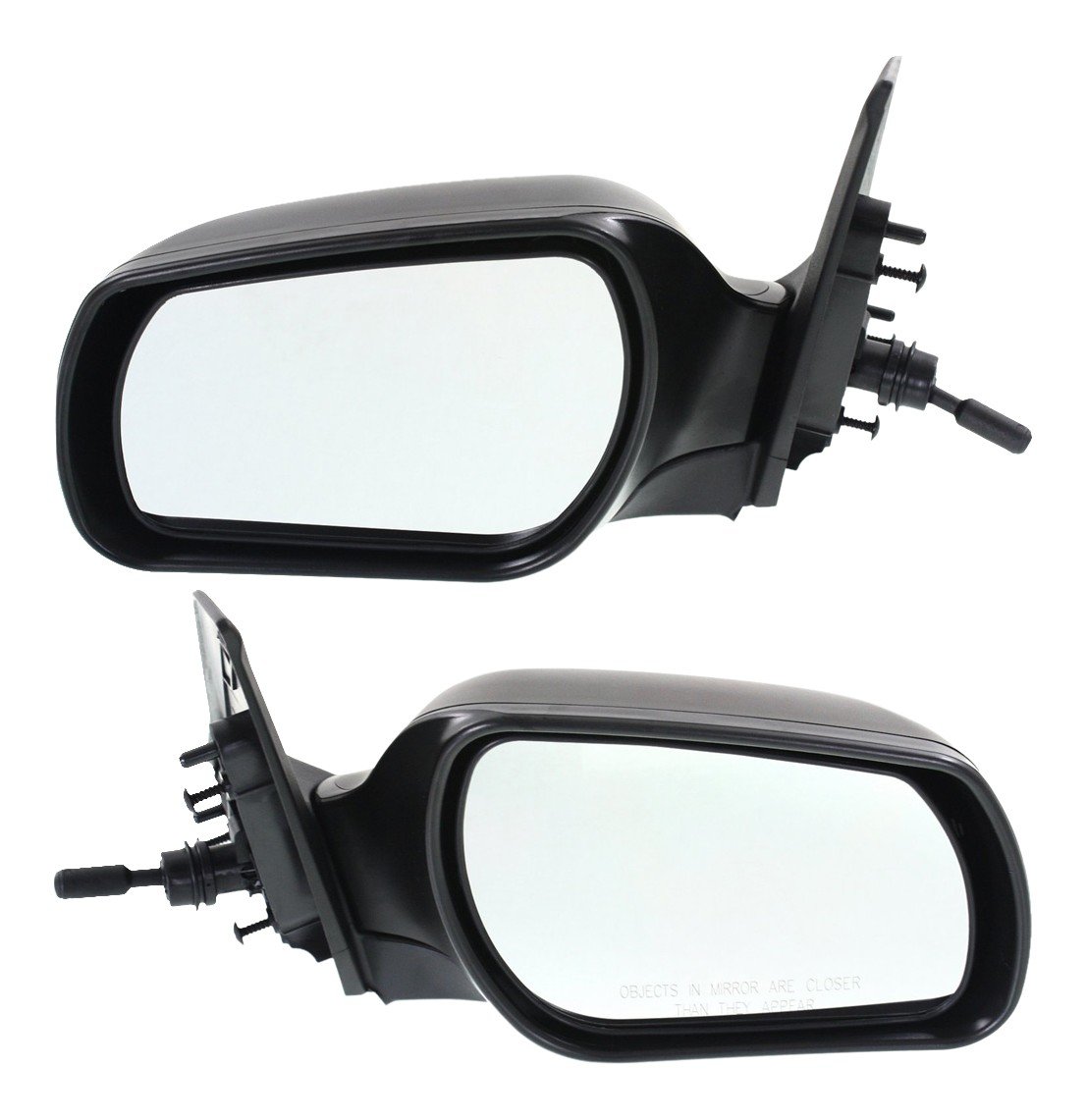 Manual Remote, Manual Folding Mirror Pair/Set for 2004-2009 Mazda 3, Non-Heated, Paintable, Right (Passenger) and Left (Driver) Replacement