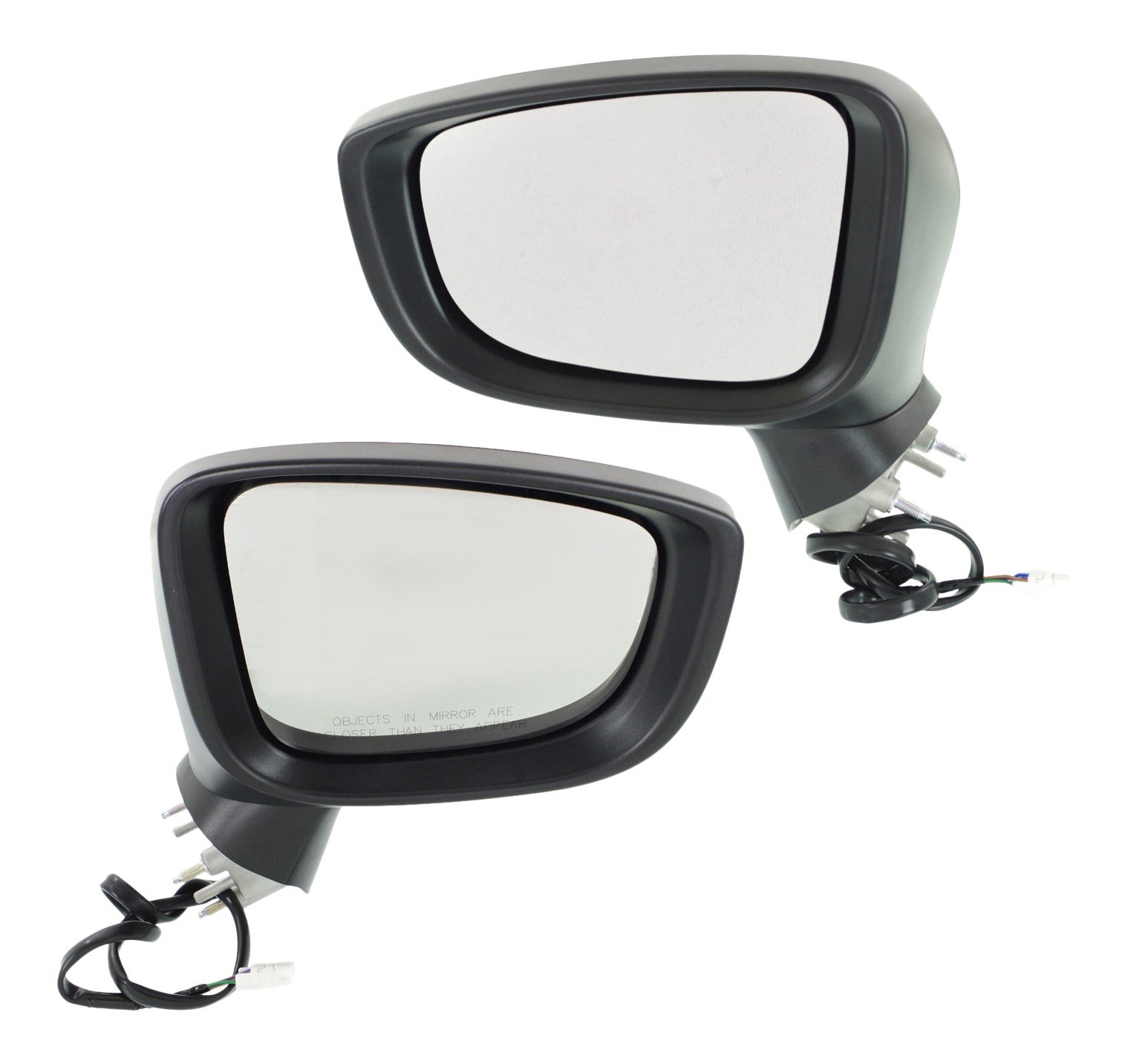 Mirror Pair/Set for Mazda 3 2014-2016, Right (Passenger) and Left (Driver), Power, Manual Folding, Non-Heated, Paintable, with Signal Light, without Blind Spot Detection, Hatchback/Sedan, Japan Built Vehicle Replacement