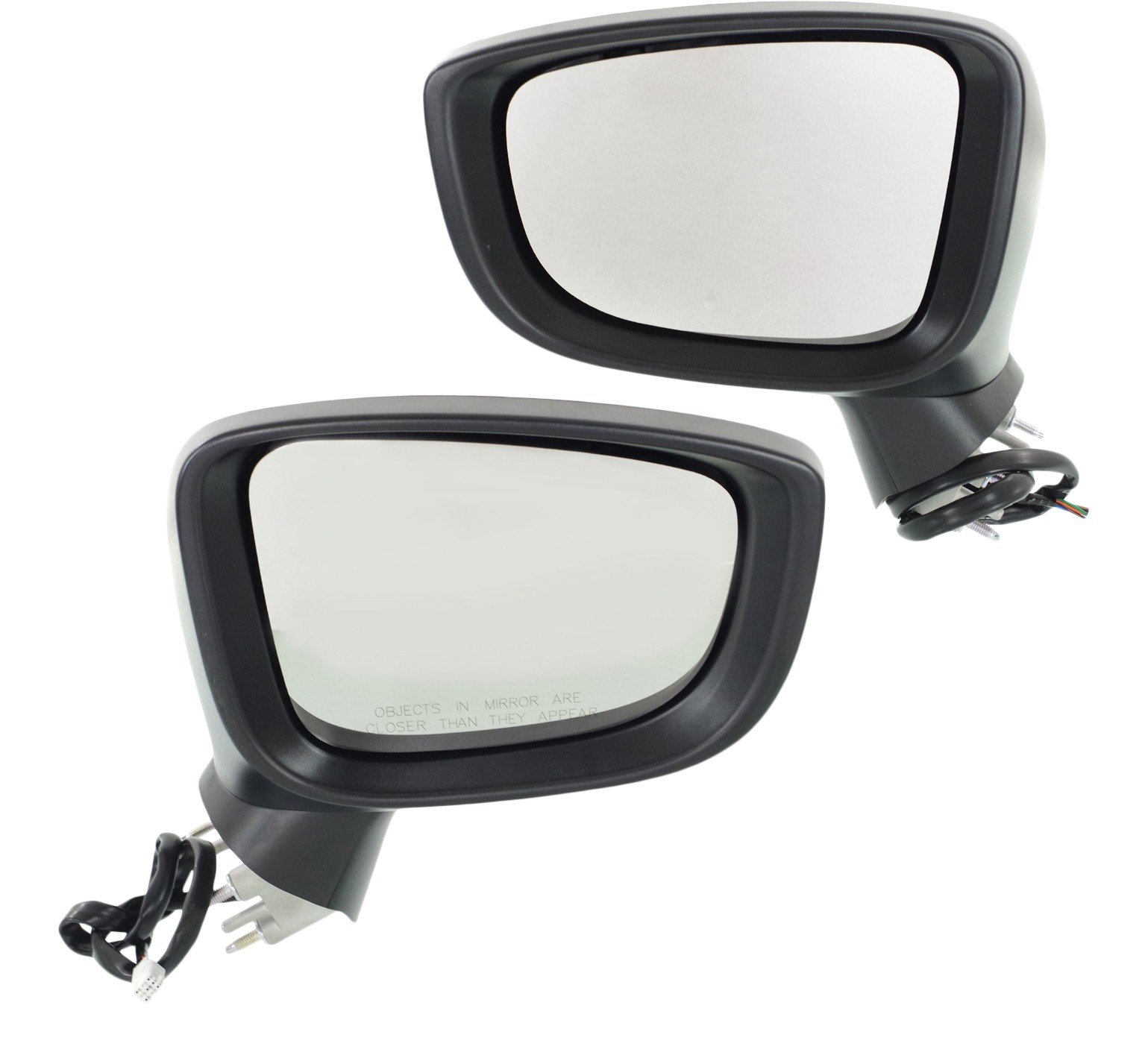 Power Heated Paintable Mirror Pair/Set for 2014-2016 Mazda 3 Sedan/Hatchback, Japan Built Vehicle, Right (Passenger) and Left (Driver), Manual Folding, with Signal Light, without BSD, Replacement