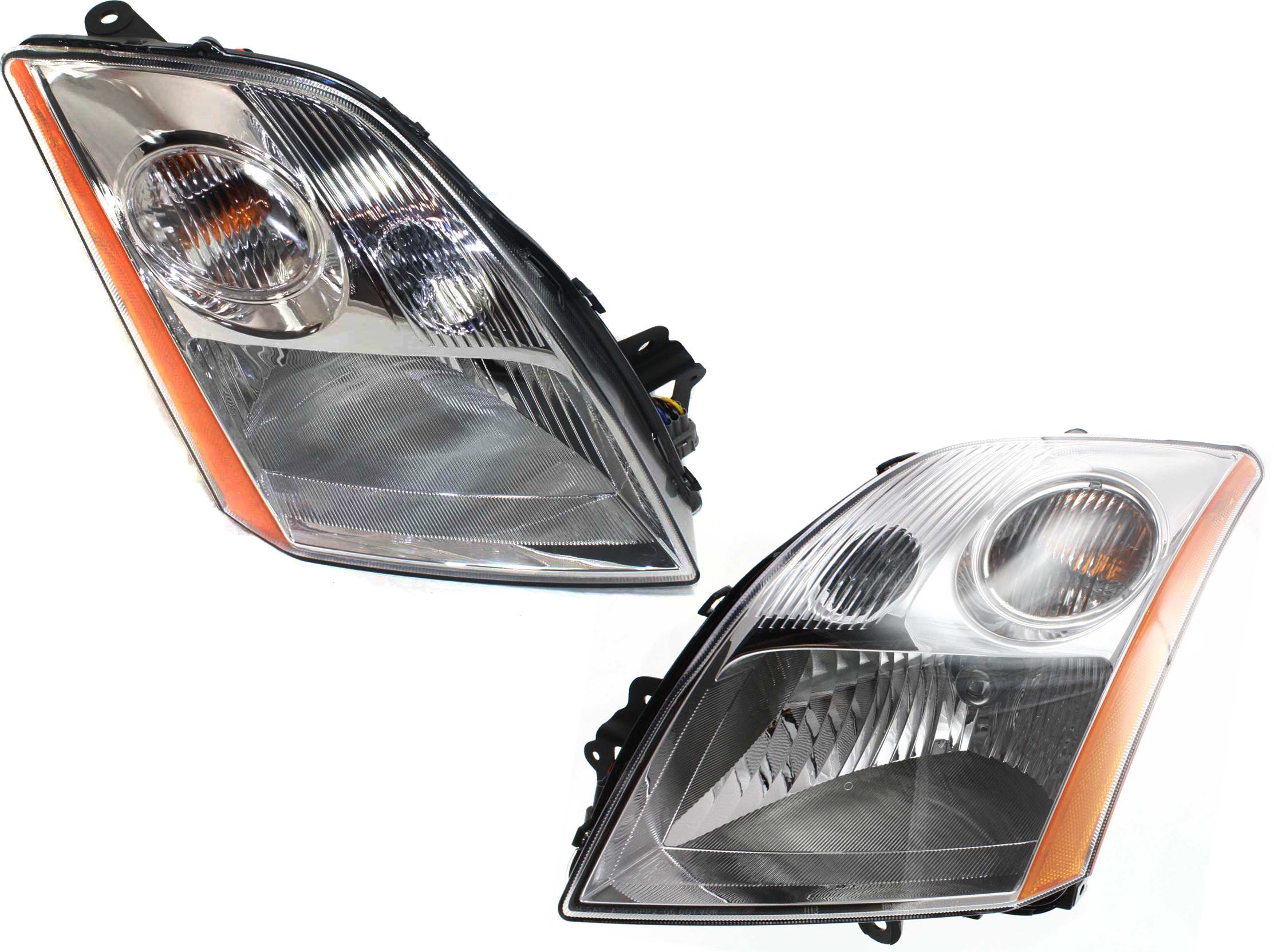 Headlight Assembly for 2007-2009 Nissan Sentra, Halogen, Sedan, Right (Passenger) and Left (Driver) Pair/Set, Replacement