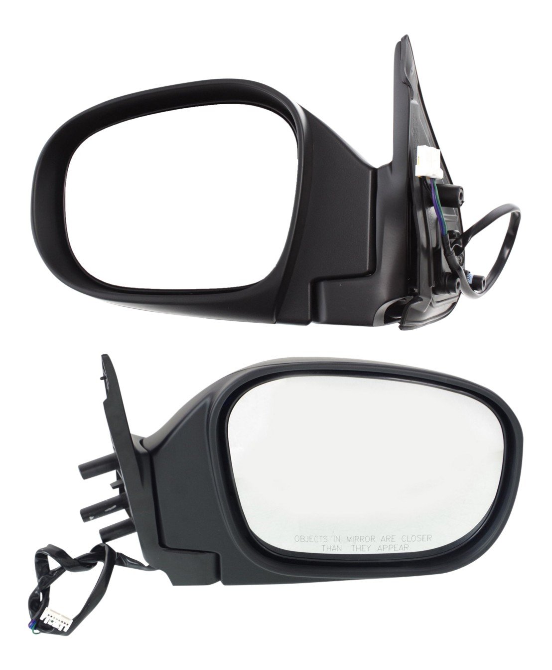 Power Mirror Pair/Set for 2000-2004 Nissan Pathfinder, Right (Passenger) & Left (Driver), Manual Folding, Heated, Paintable Replacement