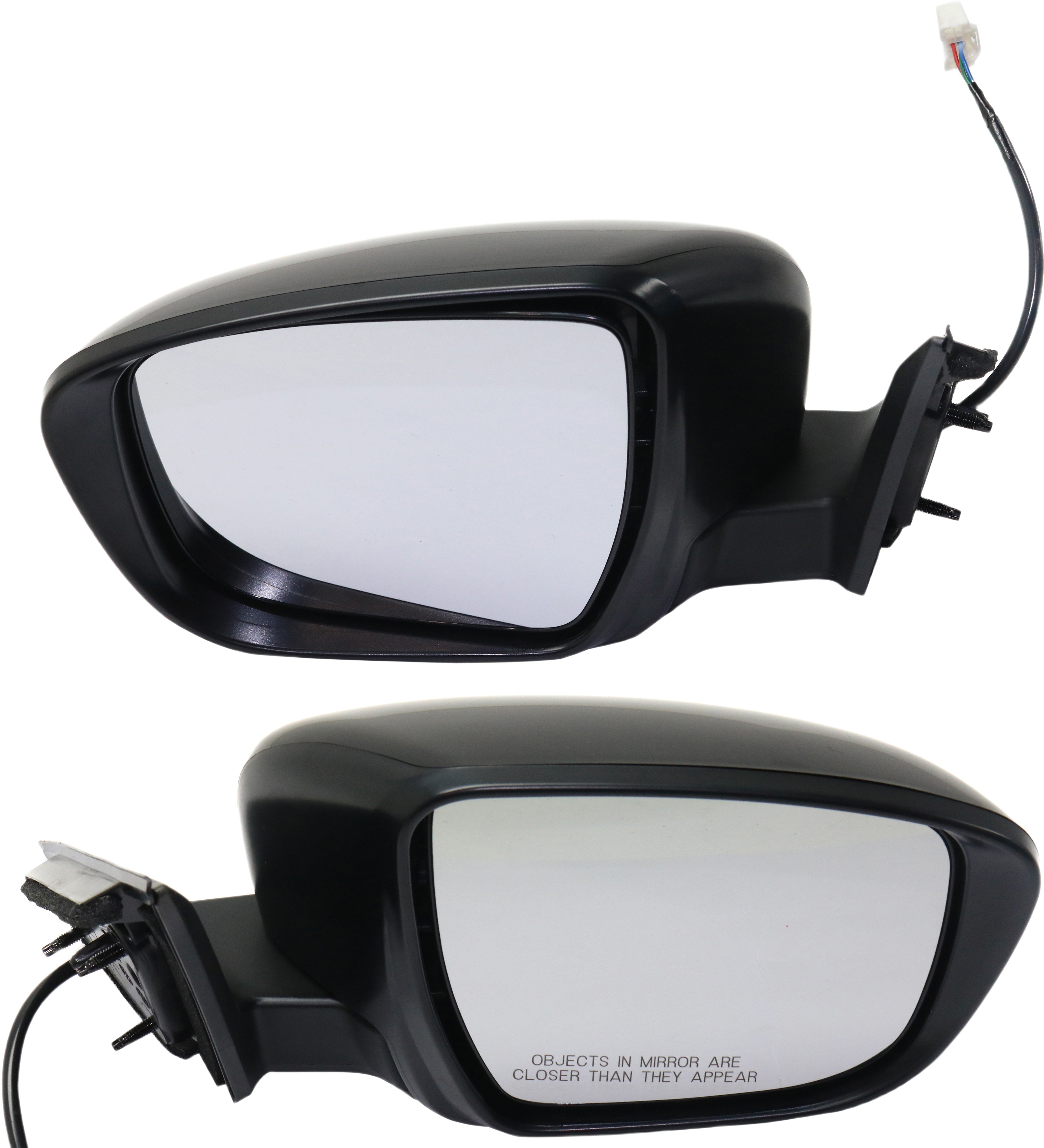 Mirror Pair/Set for 2017-2020 Nissan Rogue, Right (Passenger) and Left (Driver), Power, Manual Folding, Non-Heated, Paintable, Without Camera and Signal Light, Excluding Hybrid Model, US/(2018-2020, Korea Built Vehicle) Replacement