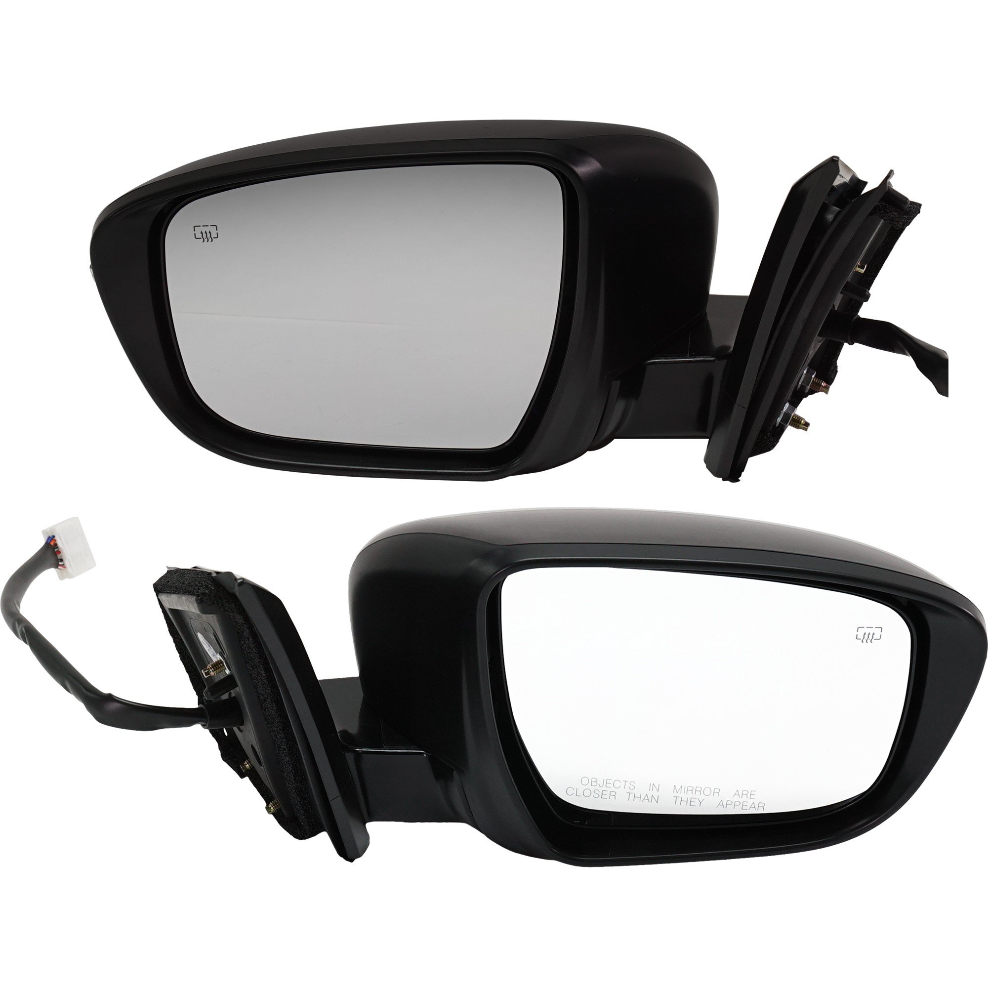 Power Heatable Mirror Pair/Set for 2016-2023 Nissan Murano SL/Platinum, Manual Folding, Paintable, w/ Memory, Camera, and Signal Light, Right (Passenger) and Left (Driver) Replacement