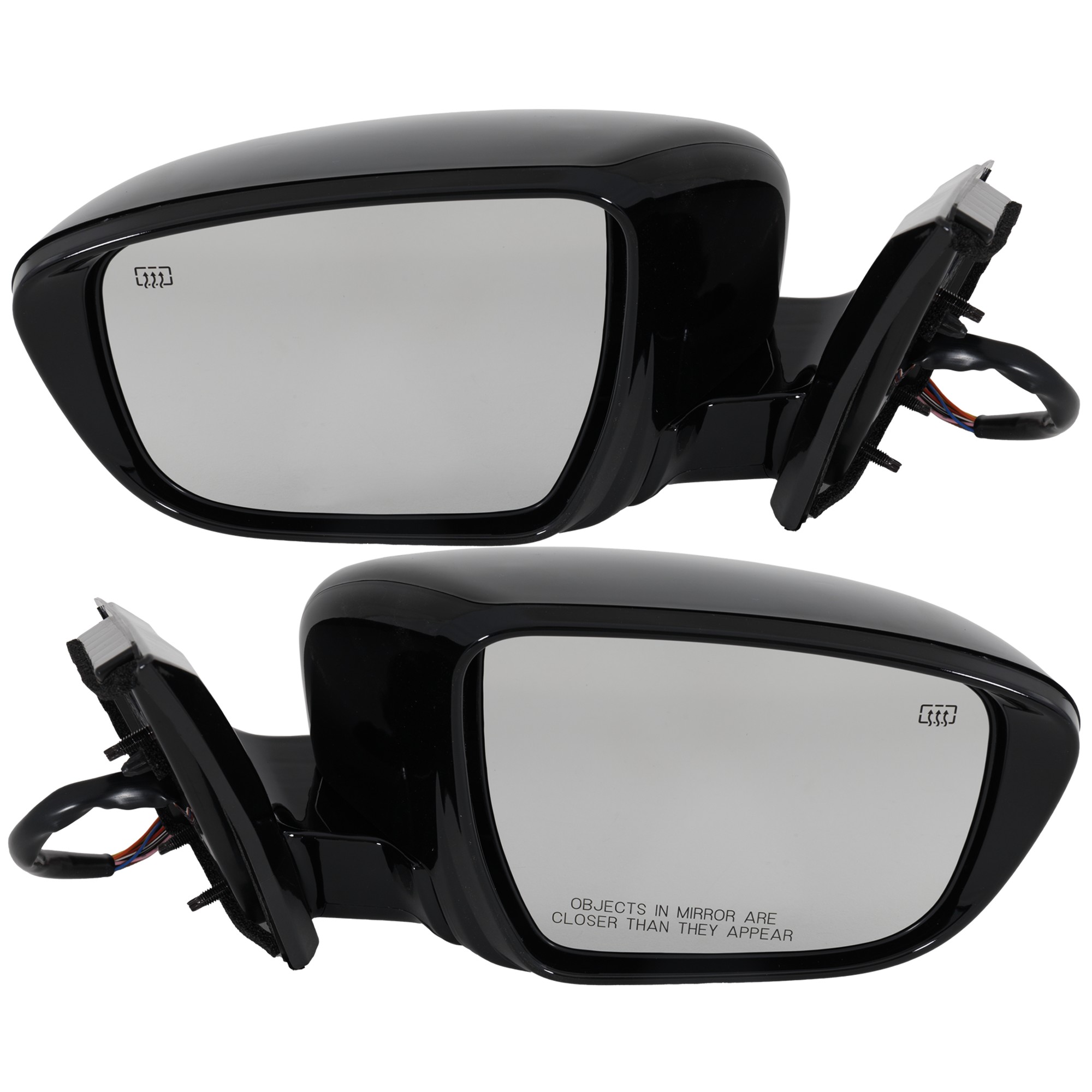 Power Mirror Pair/Set for Nissan Murano 2015-2016, Right (Passenger) and Left (Driver), Manual Folding, Heated, Paintable, with Around View Monitor Camera & Signal Light, From 10-2015, To 3-2016 Replacement