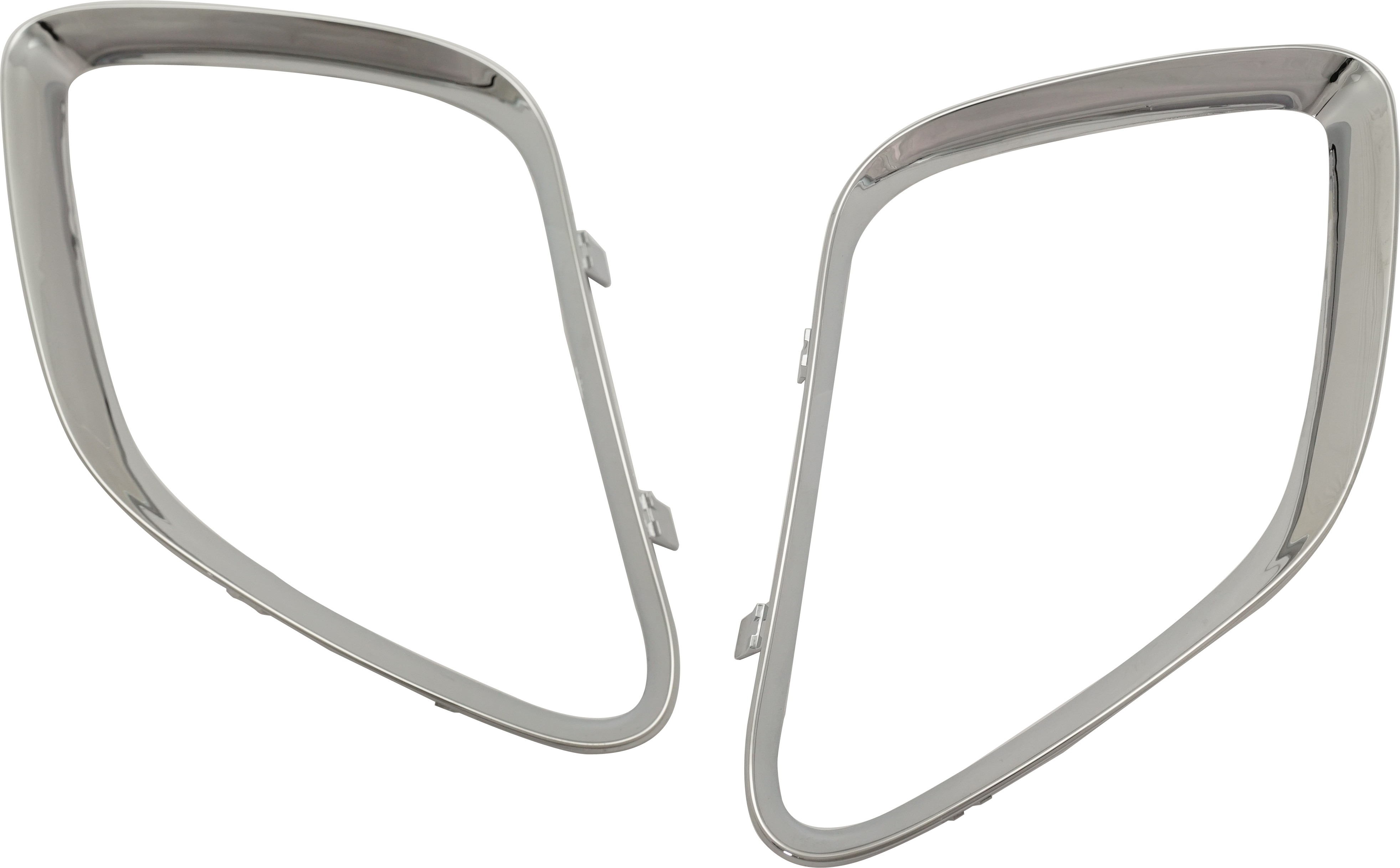 Main Upper Grille Molding Pair/Set for Pontiac G6 2008-2009, Right (Passenger) and Left (Driver), Bright Chrome, Plastic Replacement