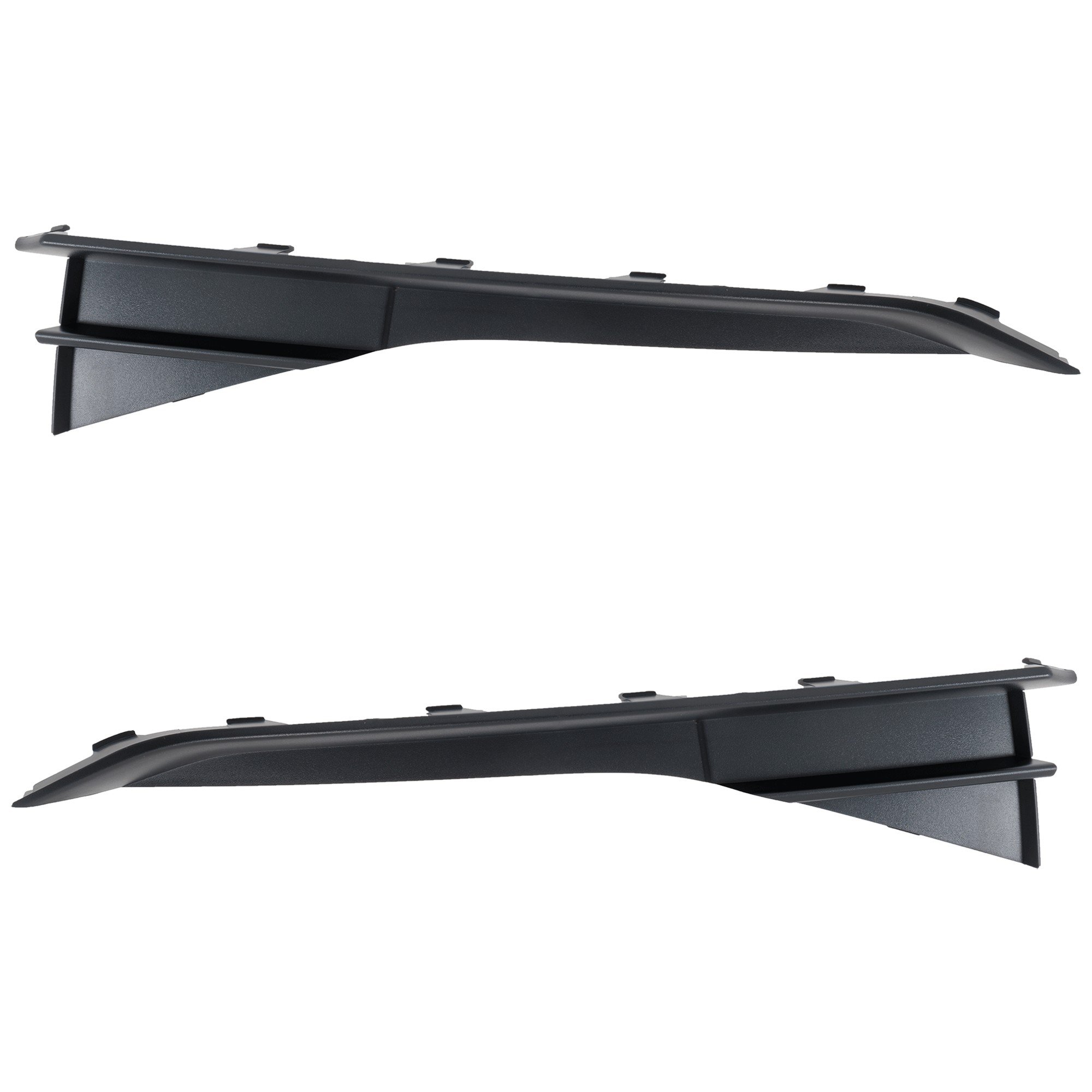 Pair/Set - Front Bumper Molding Pair/Set for Audi Q3 2019-2023, Right (Passenger) and Left (Driver), Textured Black, without S-Line Package, Replacement
