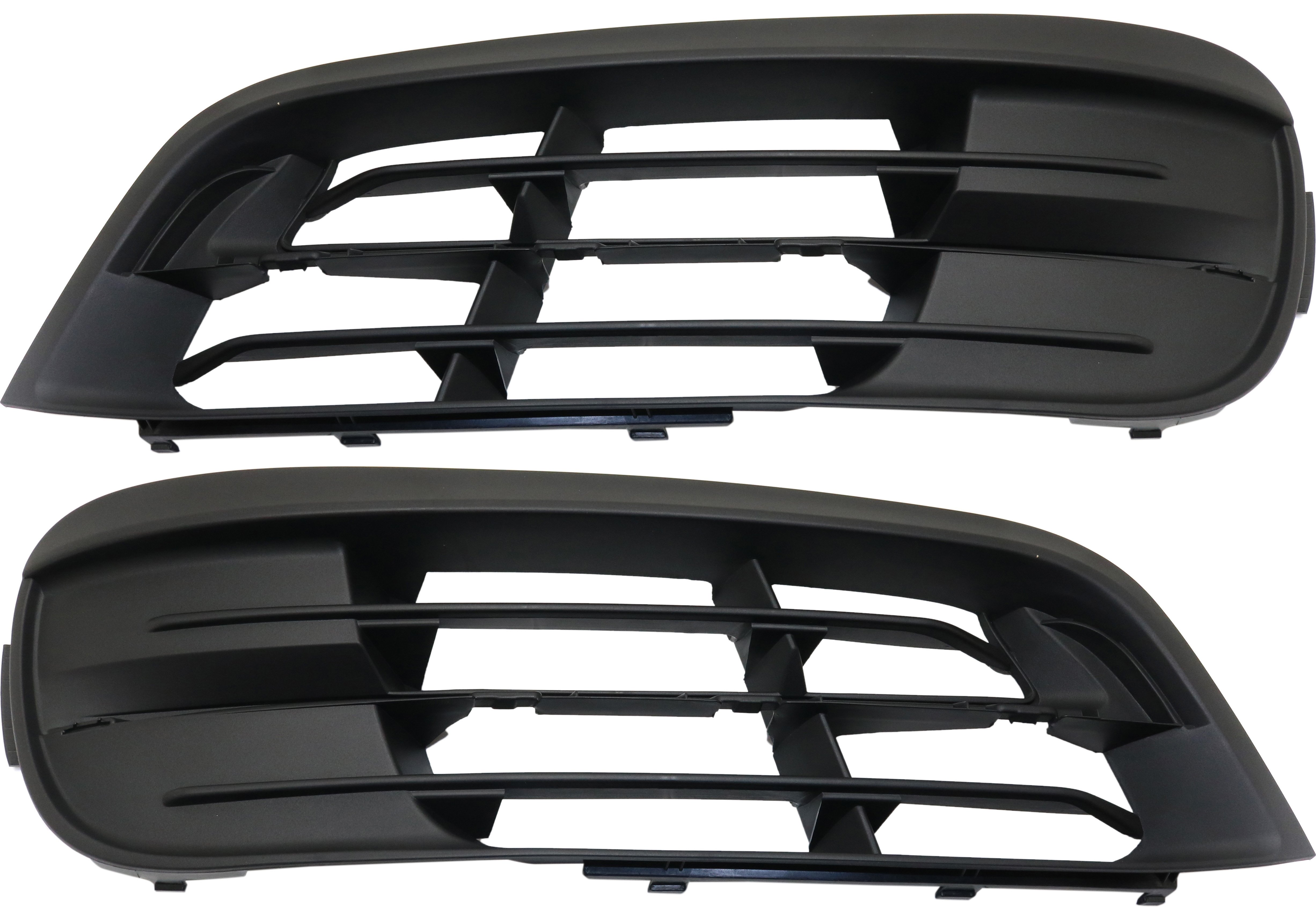 Fog Light Cover Pair/Set for BMW 5-Series/ActiveHybrid 5 (2014-2016), Right (Passenger) and Left (Driver), Textured Black Replacement Models: for 528i, 535i, 550i, M5.