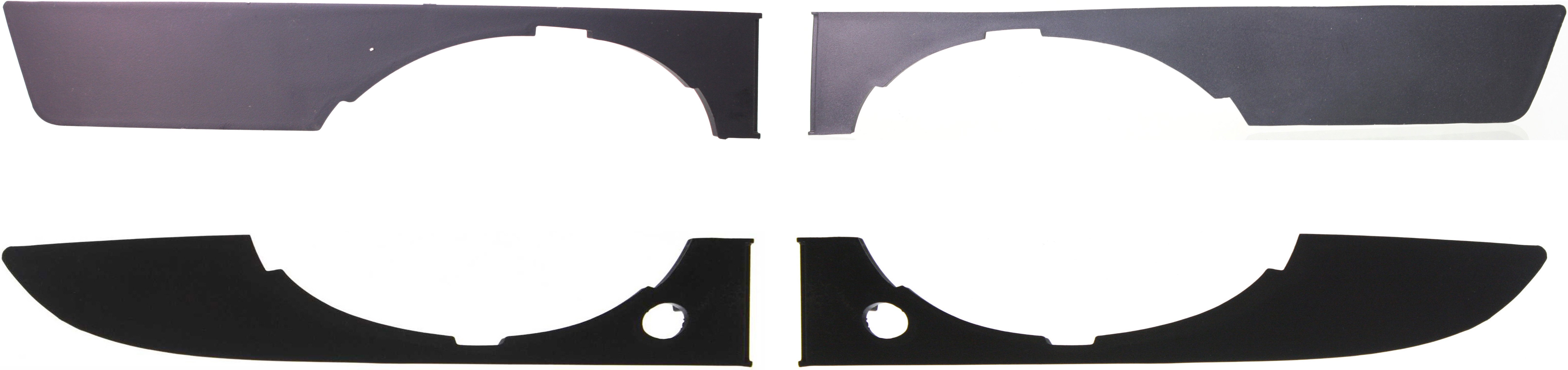 Front Fog Light Molding Pair/Set for Audi A4/S4 2005-2009, Upper and Lower, Right (Passenger) and Left (Driver), Black Replacement