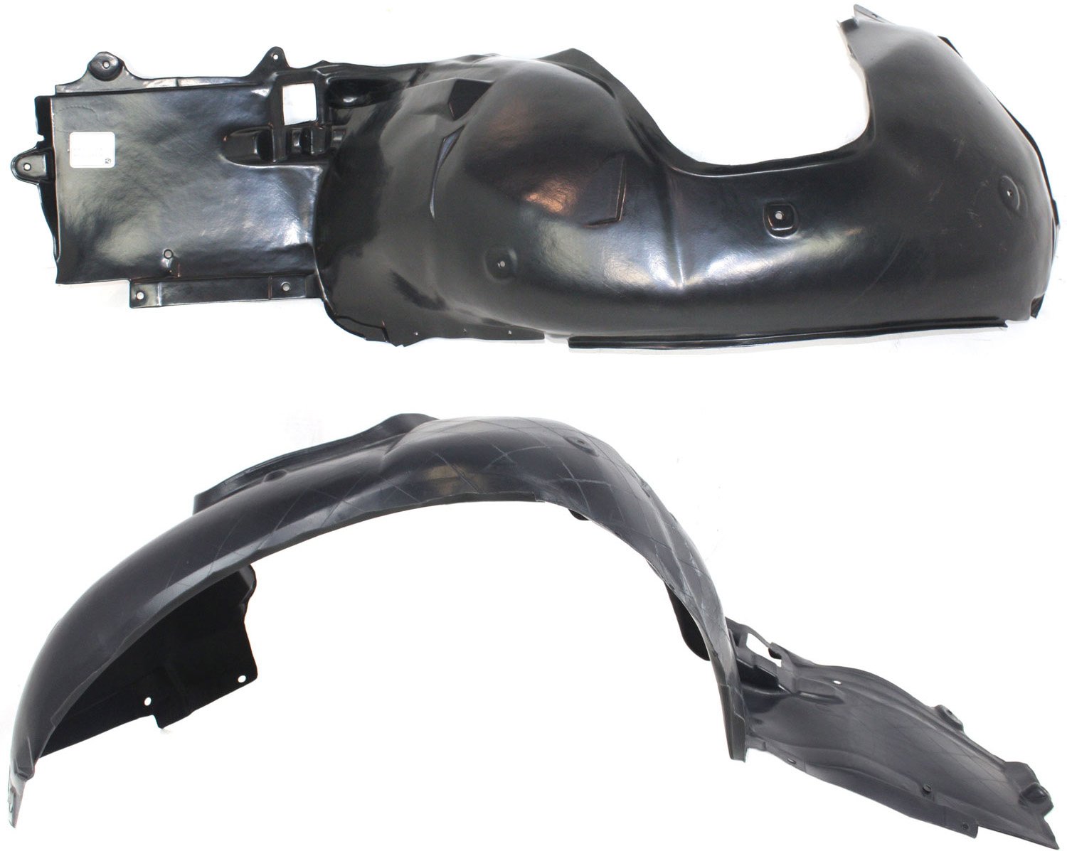 Front Fender Liner Pair/Set for BMW 3-Series 2000-2006, Convertible/Coupe, Rear Section, Right (Passenger) and Left (Driver) Replacement - fits 320i, 323i, 325i, 328i, 330i models.