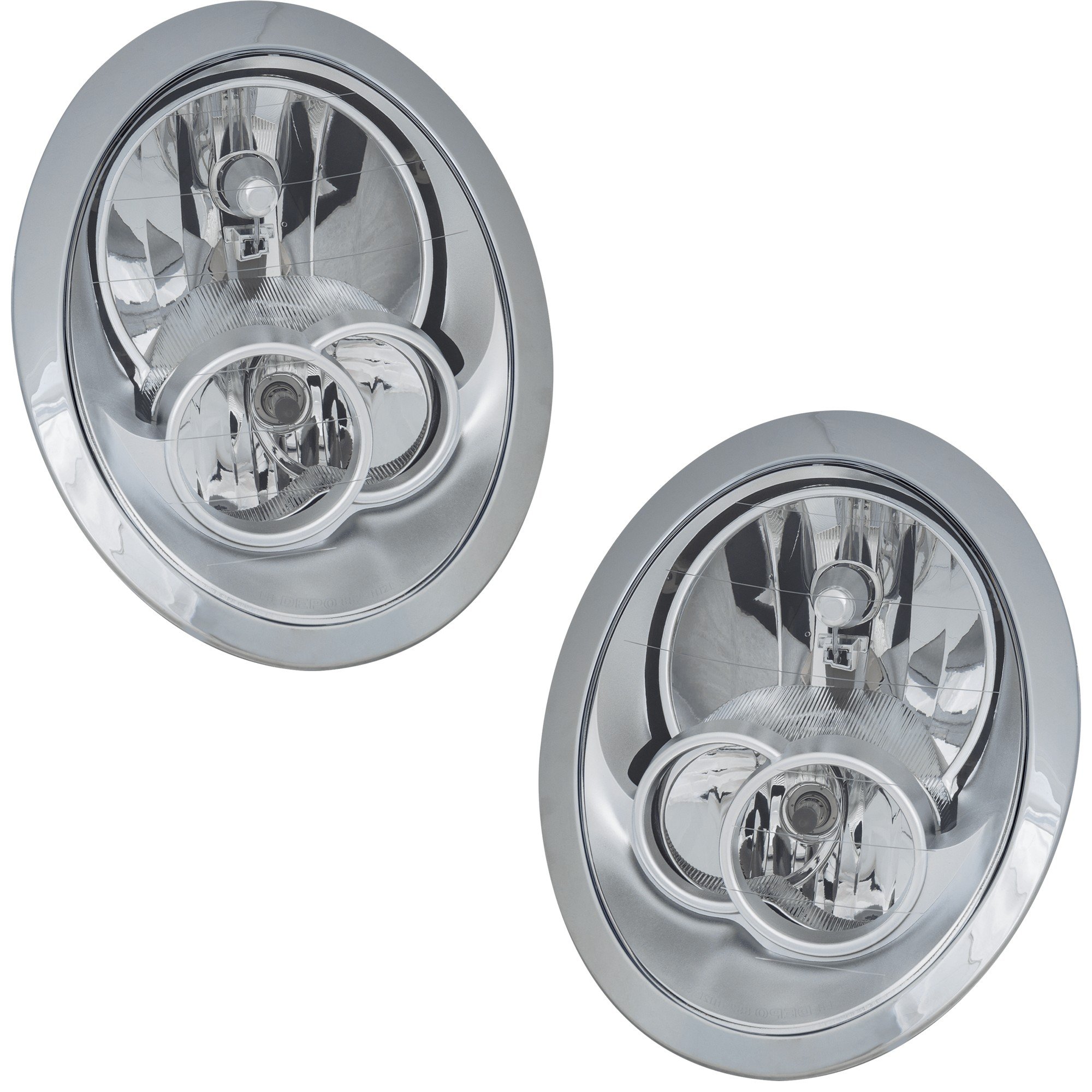 Headlight Assembly for Cooper 2005-2008, Right (Passenger) & Left (Driver), Halogen, Without Headlight Washer, Replacement Pair/Set