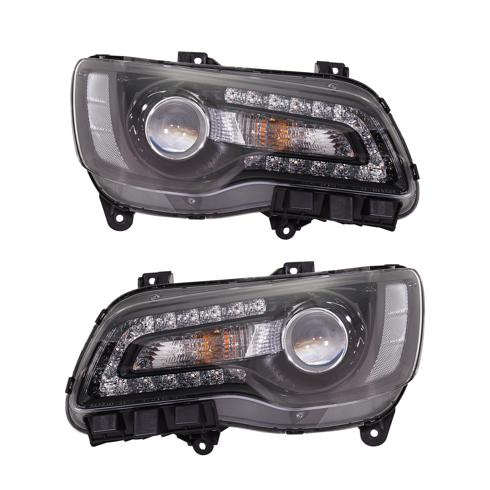 Headlight Assembly for 2018-2022 Chrysler 300, Right (Passenger) and Left (Driver) Halogen Light, Replacement Pair/Set
