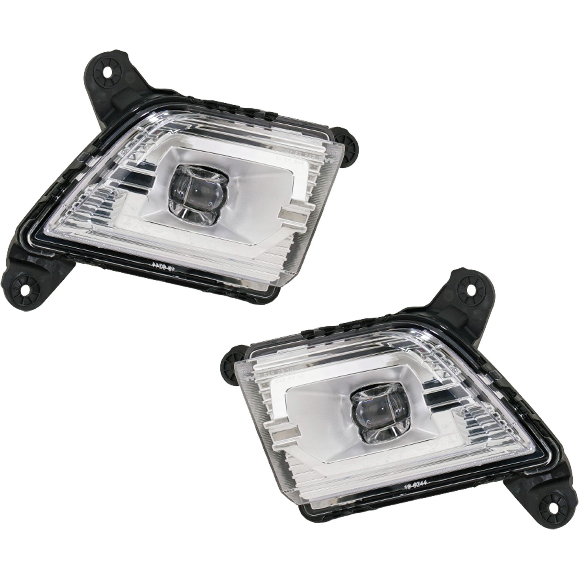 Front Fog Light Pair/Set for Chevrolet Silverado 1500 (2019-2022)/Silverado 2500/3500 (2020-2023), 3-Piece with Right (Passenger) and Left (Driver) Lights and Bumper Cover, Replacement