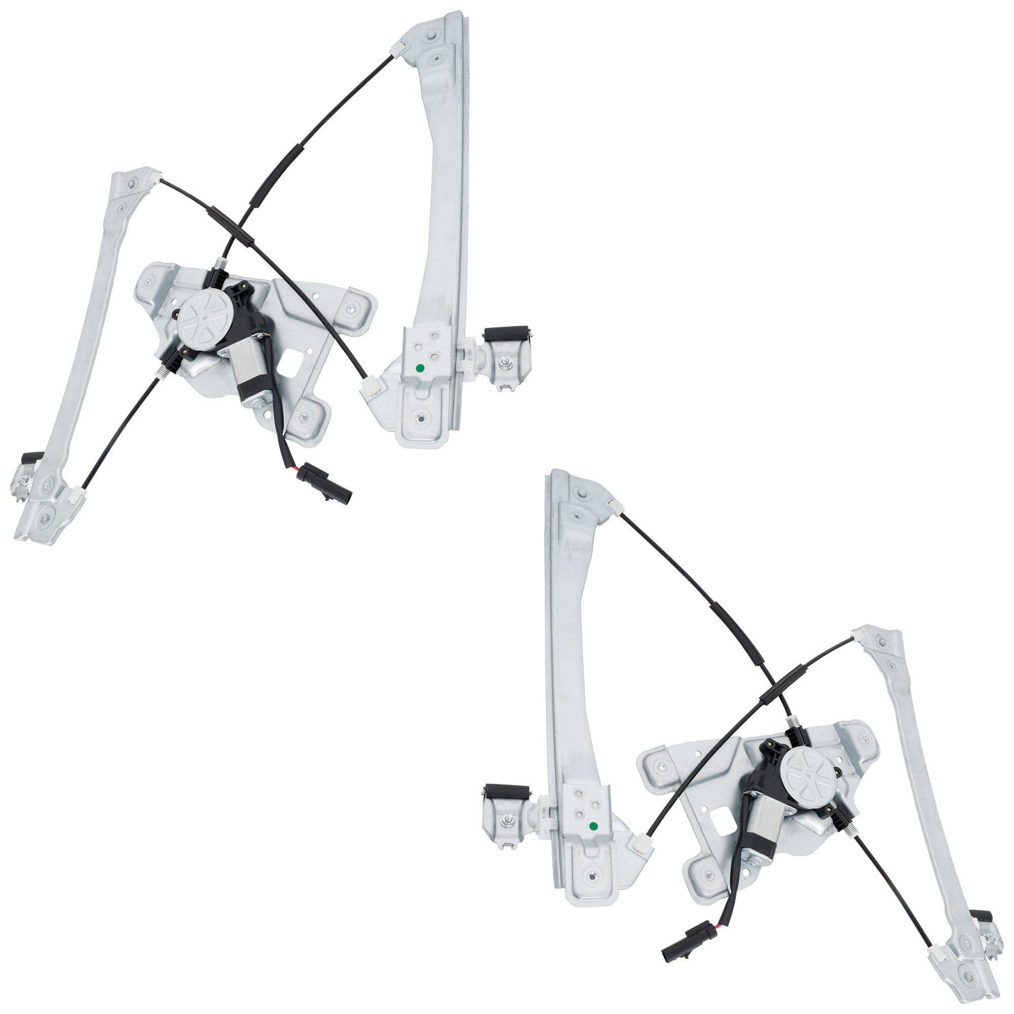 Front Window Regulator Pair/Set for Chevrolet Equinox/GMC Terrain 2012-2017, Right (Passenger) and Left (Driver), With Power Motor, Replacement