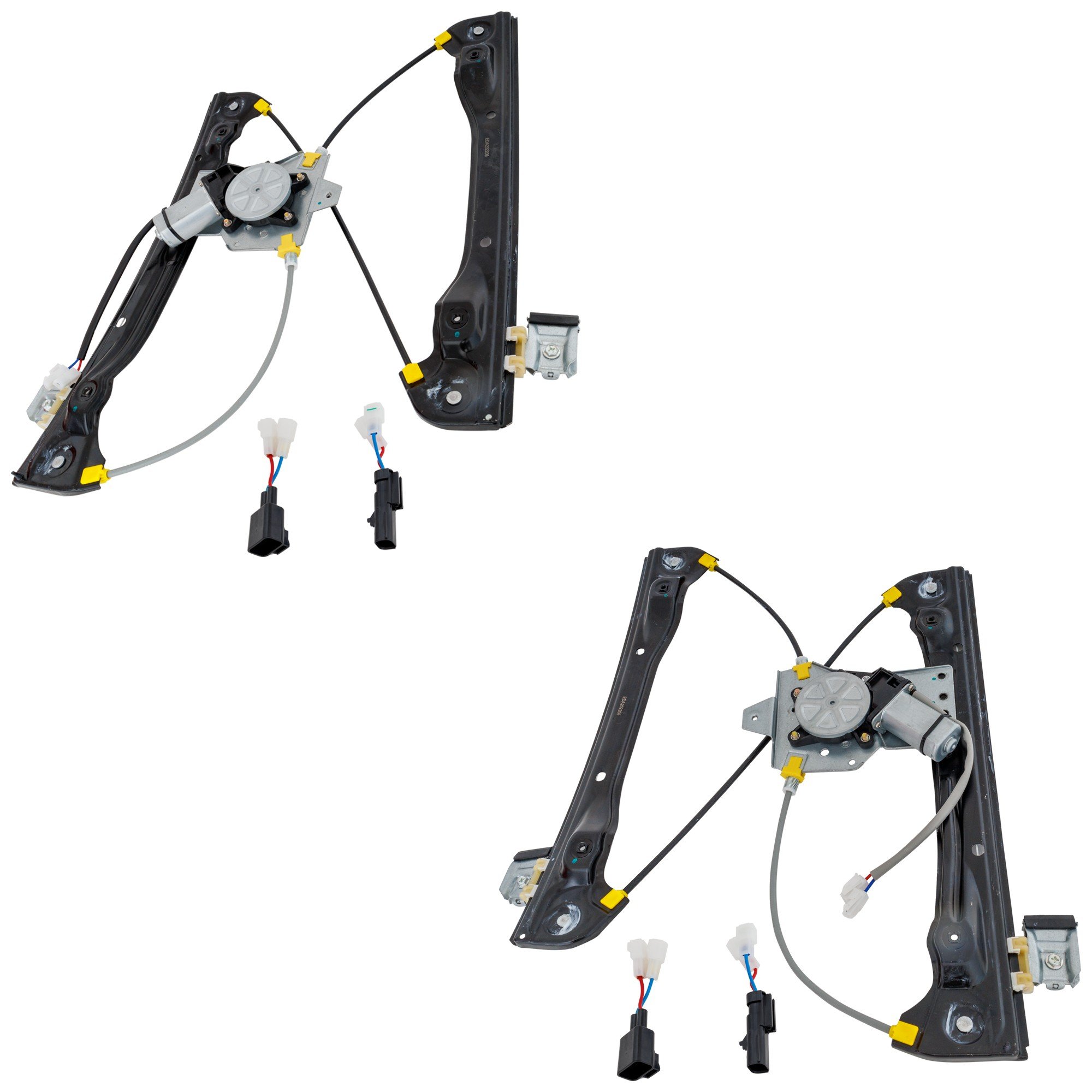 Front Window Regulator Pair/Set for Chevrolet Cruze 2012-2015, Cruze Limited 2016-2016, Right (Passenger) and Left (Driver), Power, with Motor, 2-Pin Connector, From 4-26-2012, Replacement