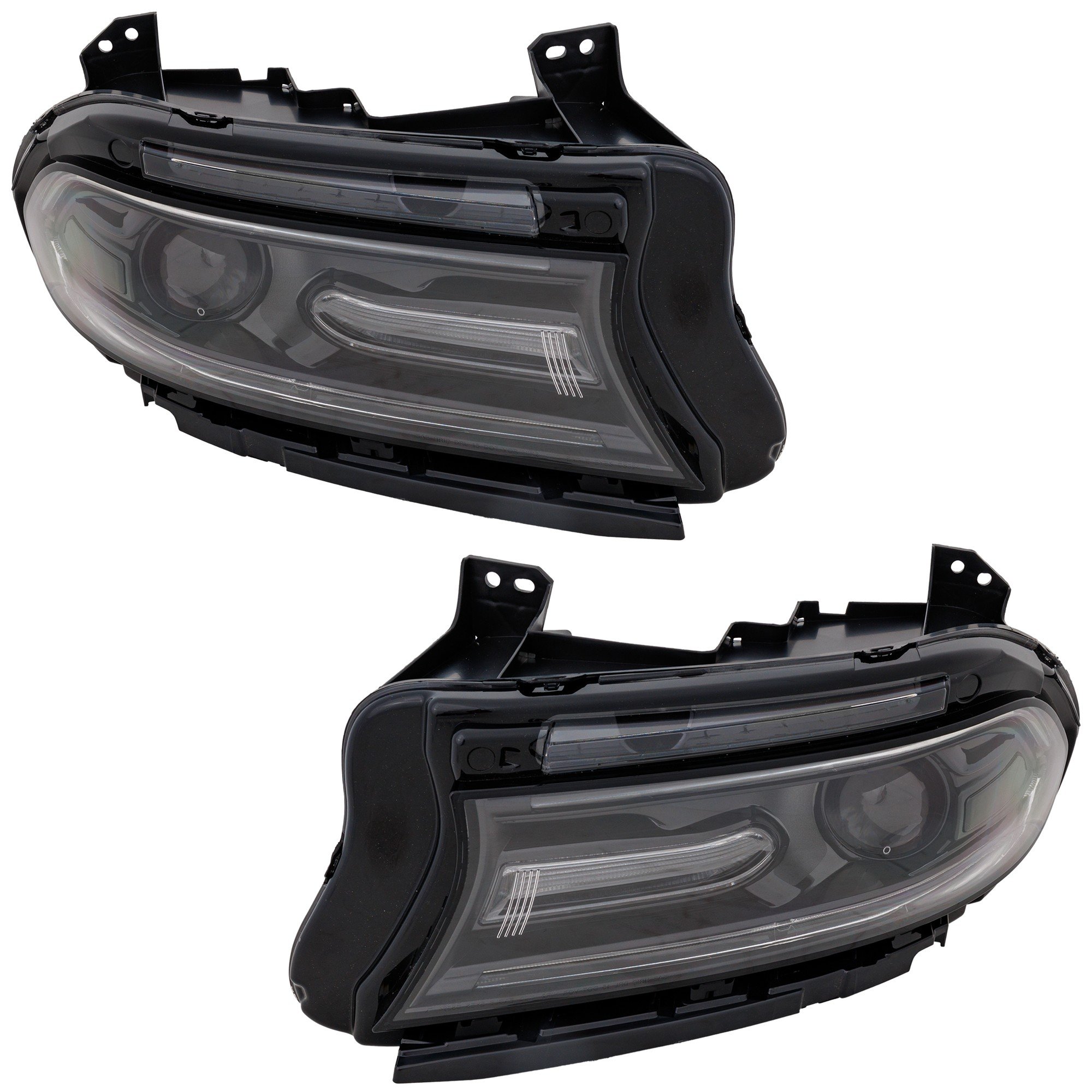 Headlight Assembly Pair/Set for 2018-2021 Dodge Charger, Right (Passenger) and Left (Driver), Halogen, without HID Option, Replacement