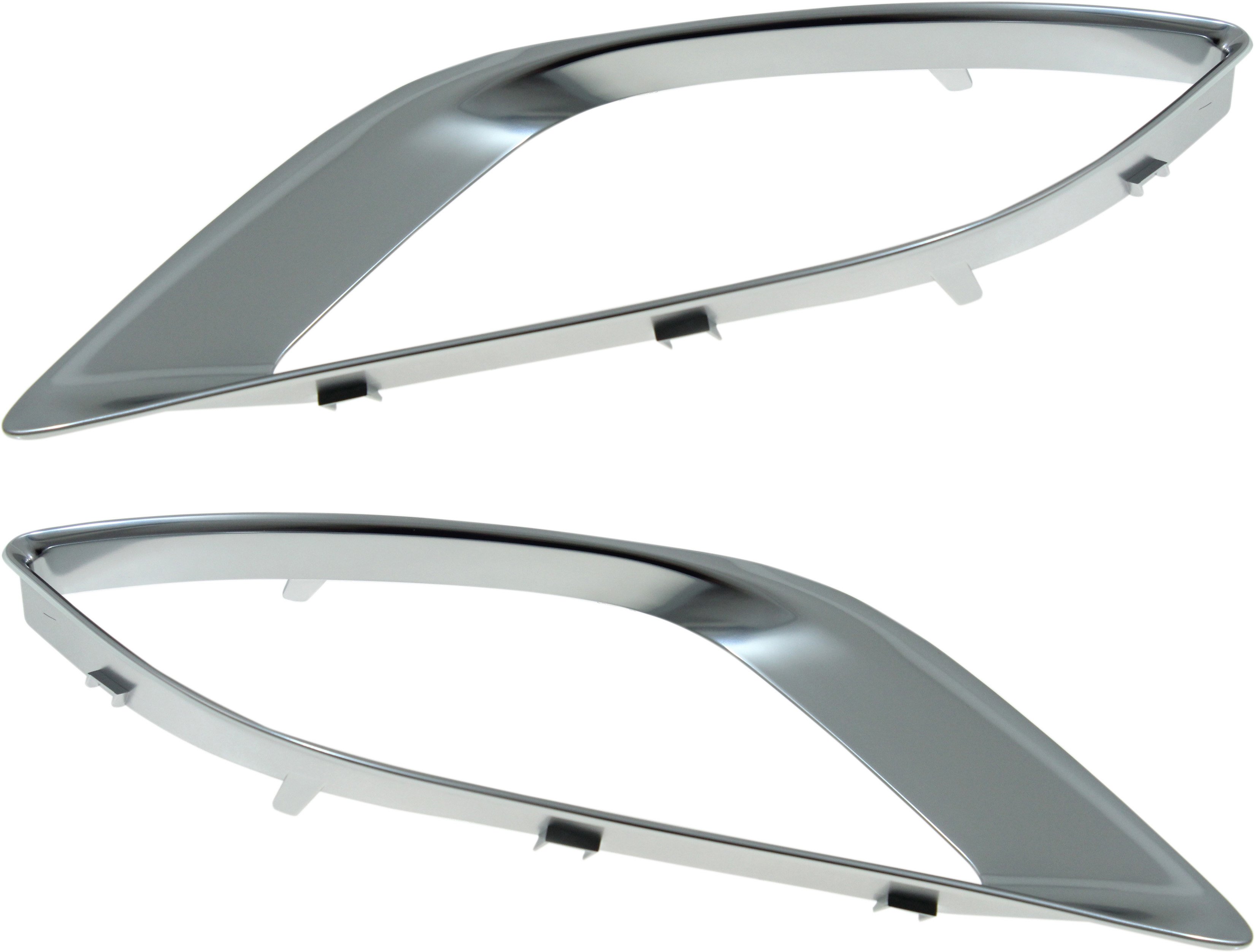 Front Fog Light Bezel Molding Pair/Set for 2014-2020 Durango, Silver, Right (Passenger) and Left (Driver) Sides, Replacement