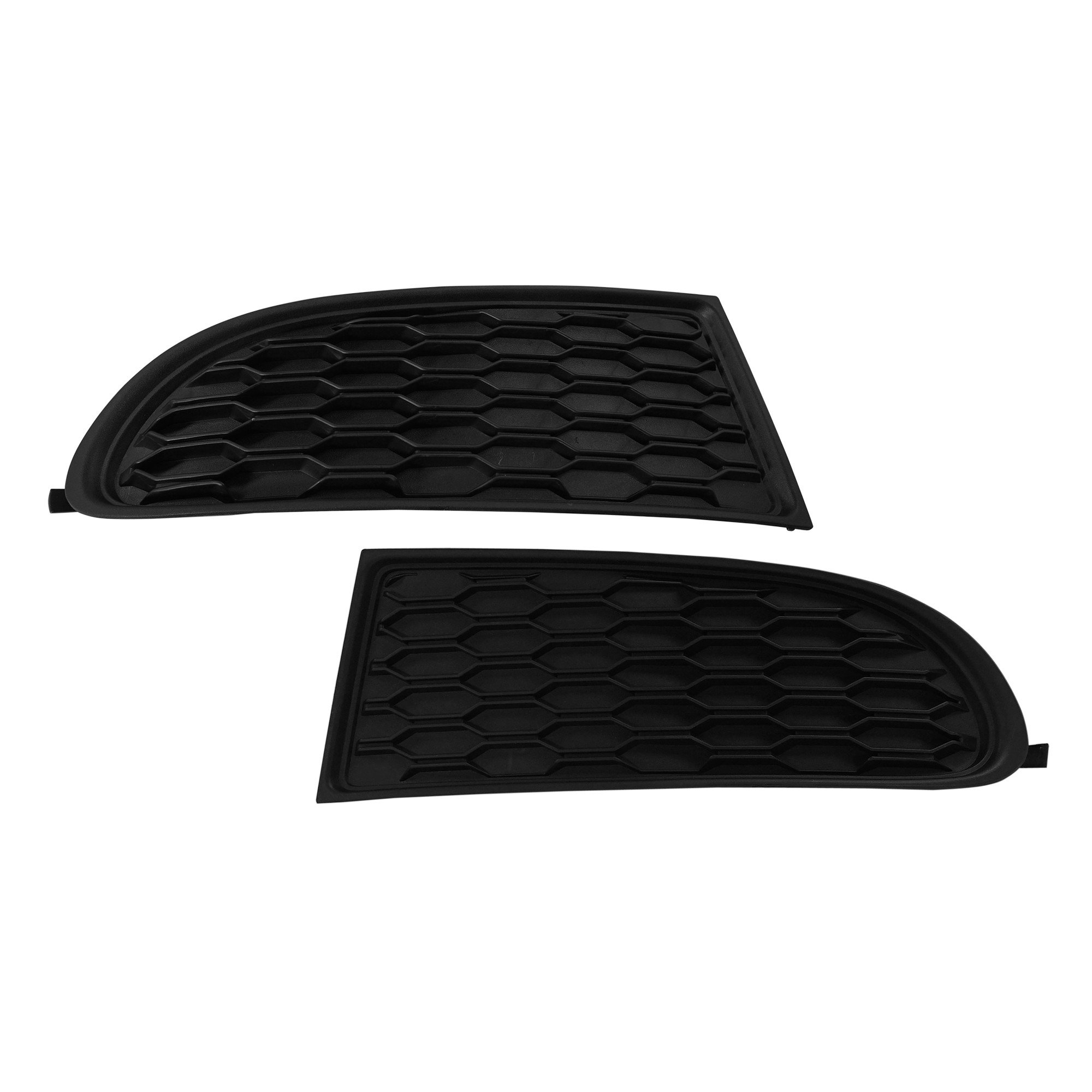 Front Fog Light Cover Pair/Set for Dodge Journey 2011-2020, Textured Black, w/ Fascia, Type 2, Right (Passenger) and Left (Driver) Replacement