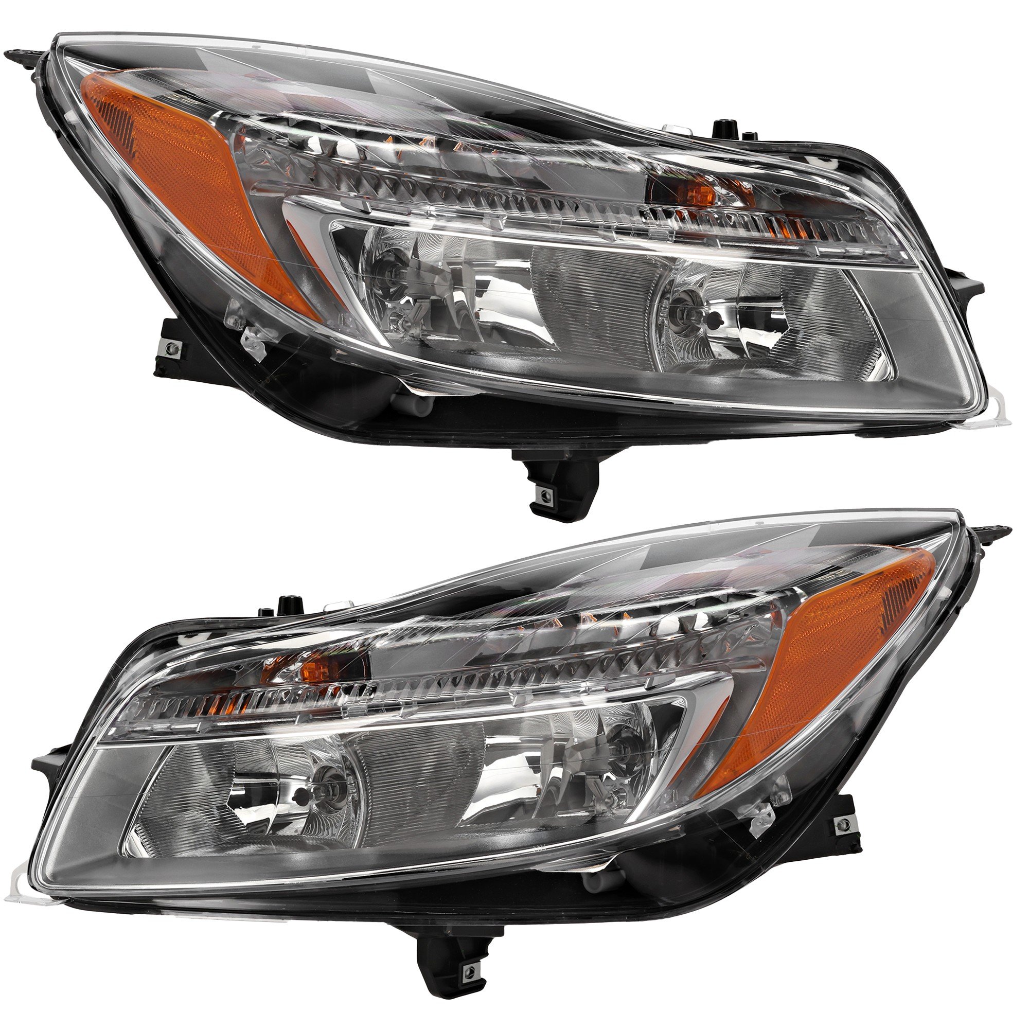 Headlight Assembly for Buick Regal 2011-2013, Right (Passenger) and Left (Driver) Halogen Headlight Pair/Set, Replacement