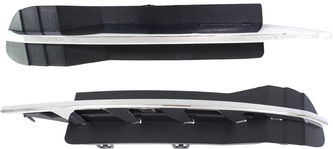Front Fog Light Cover Pair/Set for Chevrolet Malibu 2008-2012, Right (Passenger) and Left (Driver), Outer, Primed (Ready to Paint), without Fog Light Hole, Replacement