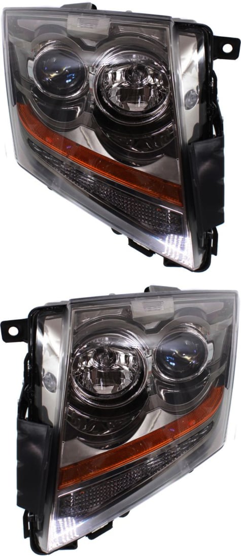 Pair/Set - CTS 2008-2015 Headlight Assembly for Cadillac, Halogen, Right (Passenger) and Left (Driver), Suitable for Coupe/Sedan/Wagon Models, Replacement
