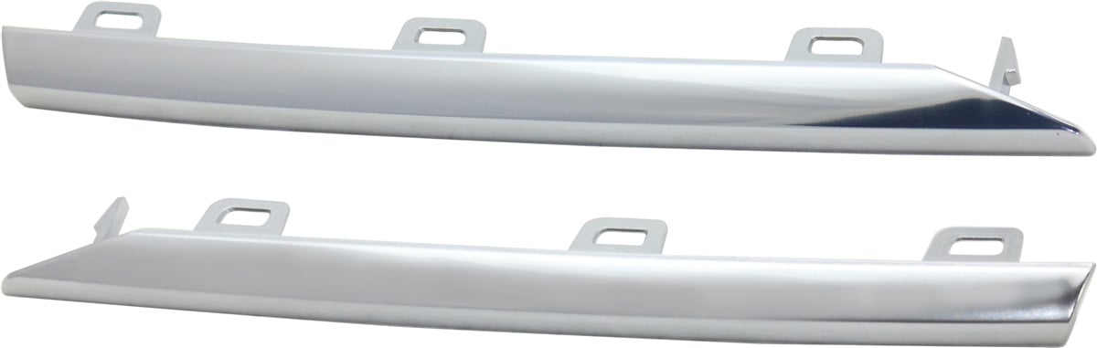 Front Fog Light Molding Pair/Set for Cadillac ATS 2013-2014, Right (Passenger) and Left (Driver), Satin Nickel Insert, Replacement