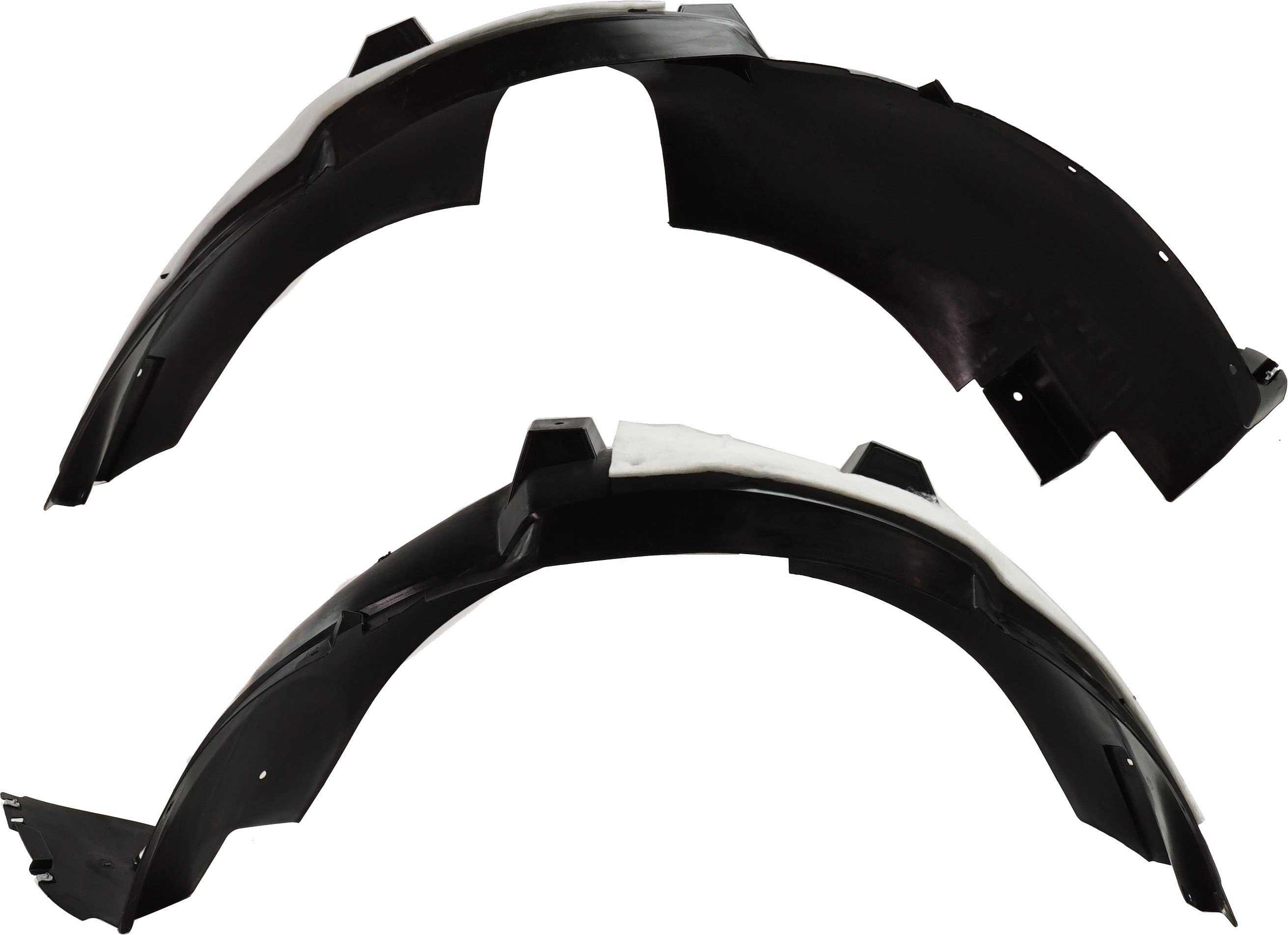 Front Fender Liner Pair/Set for Chevrolet Equinox 2014-2017, Right (Passenger) and Left (Driver), Vacuum Form, without Headlight Access Hole, Replacement