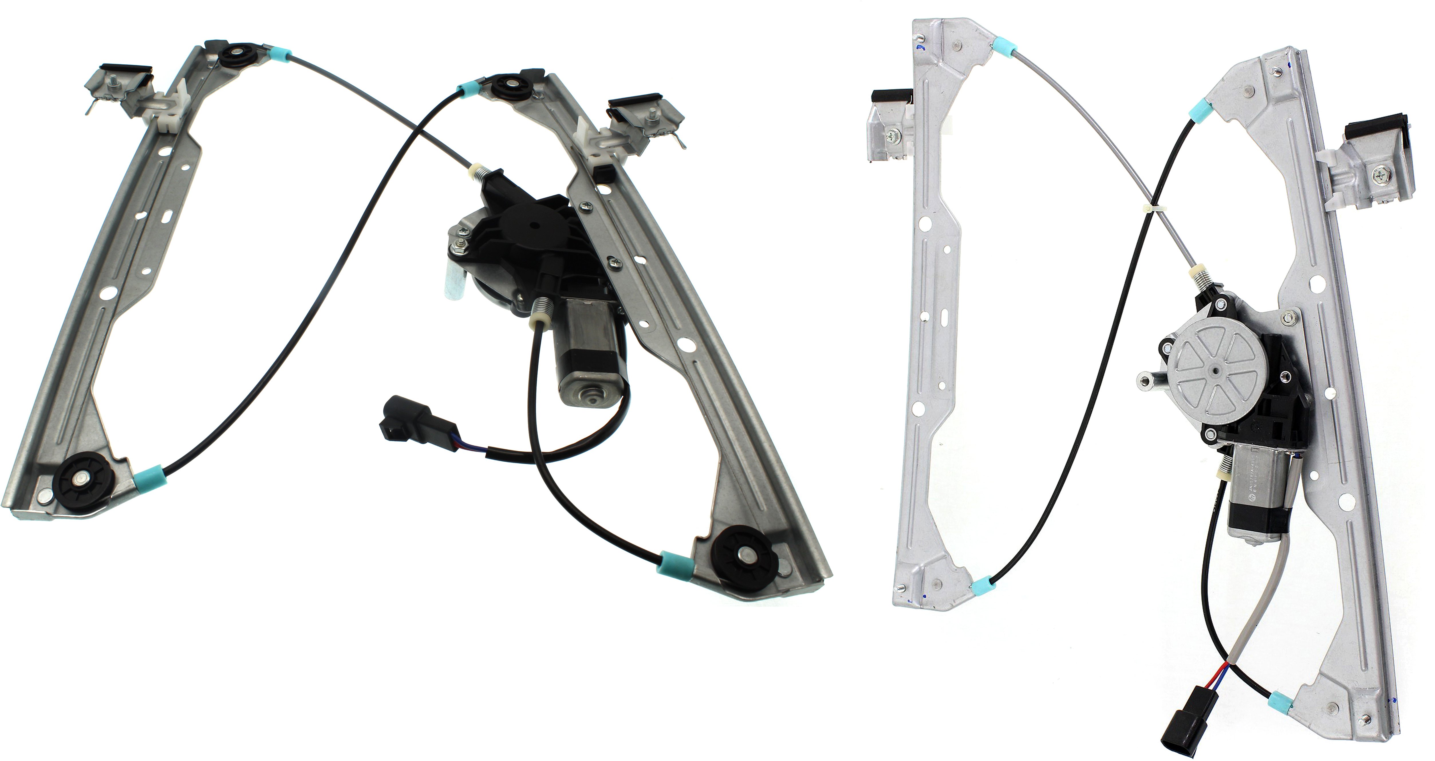 Front Window Regulator with Motor Pair/Set for Chevrolet HHR, 2006-2011, Right (Passenger) and Left (Driver), Power, Replacement