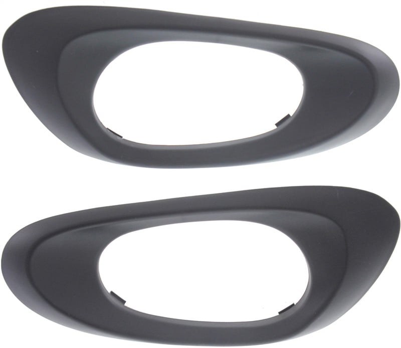 Rear Door Handle Bezel Pair/Set for 2002-2009 Chevrolet Trailblazer, Right (Passenger) and Left (Driver) Inside, Textured Black Plastic - Replacement