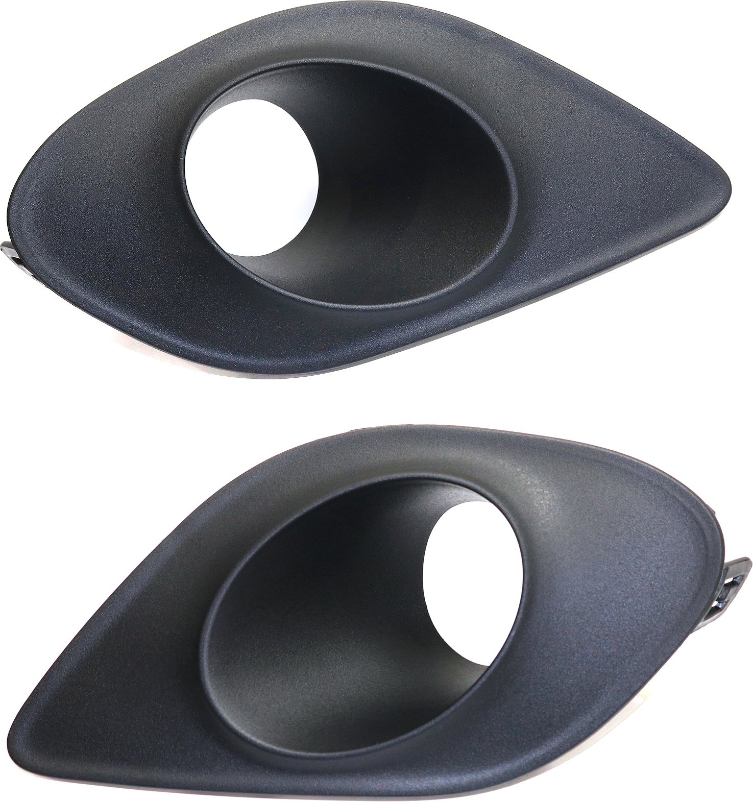 Front Fog Light Molding Pair/Set for 2015-2023 Dodge Charger, Textured, with Hood Scoop, without Wide Body Option, Right (Passenger) and Left (Driver) Replacement