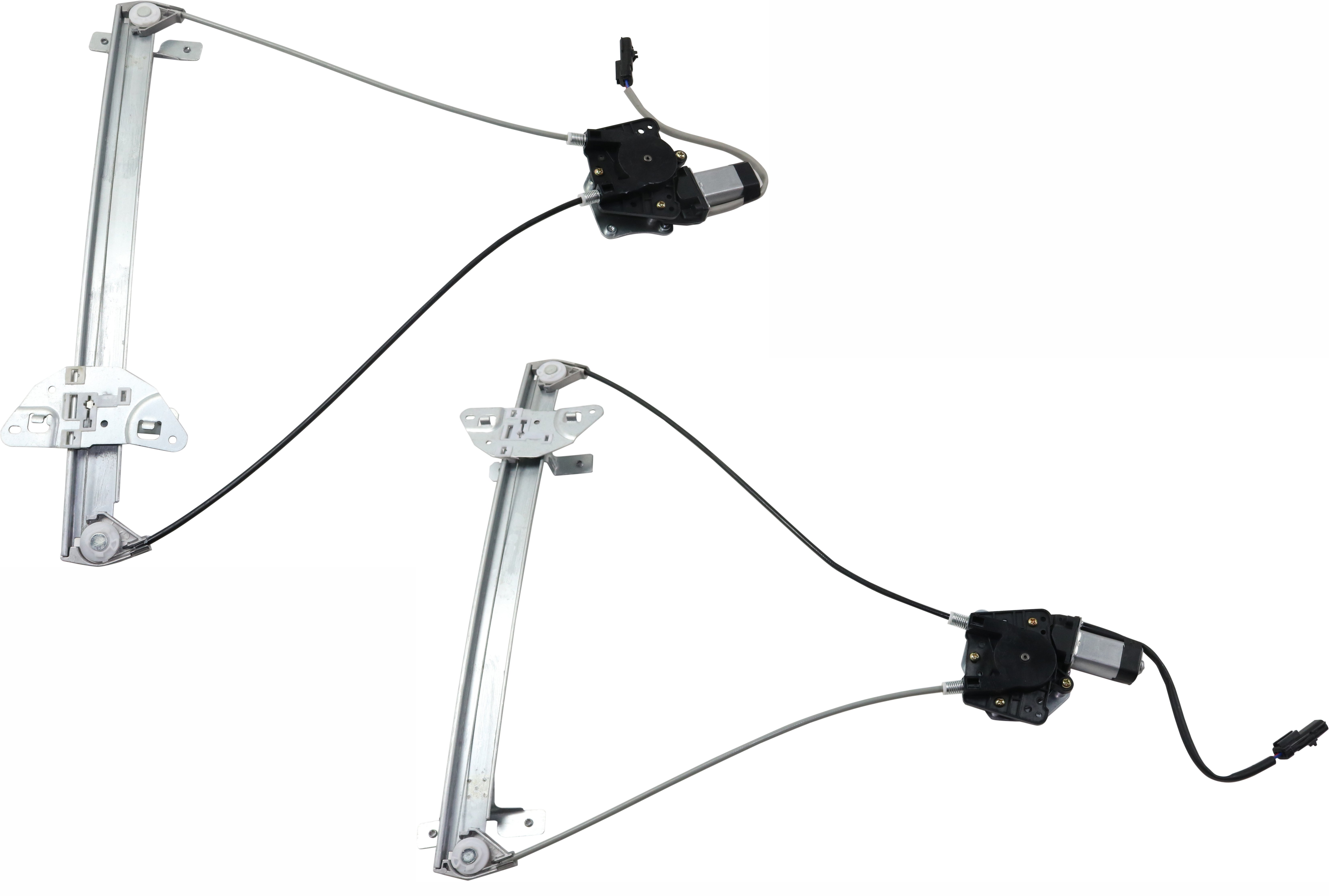 Front Window Regulator with Motor Pair/Set for 2000-2004 Dodge Dakota Quad Cab, 2001-2003 Durango, Right (Passenger) and Left (Driver) Power, Replacement