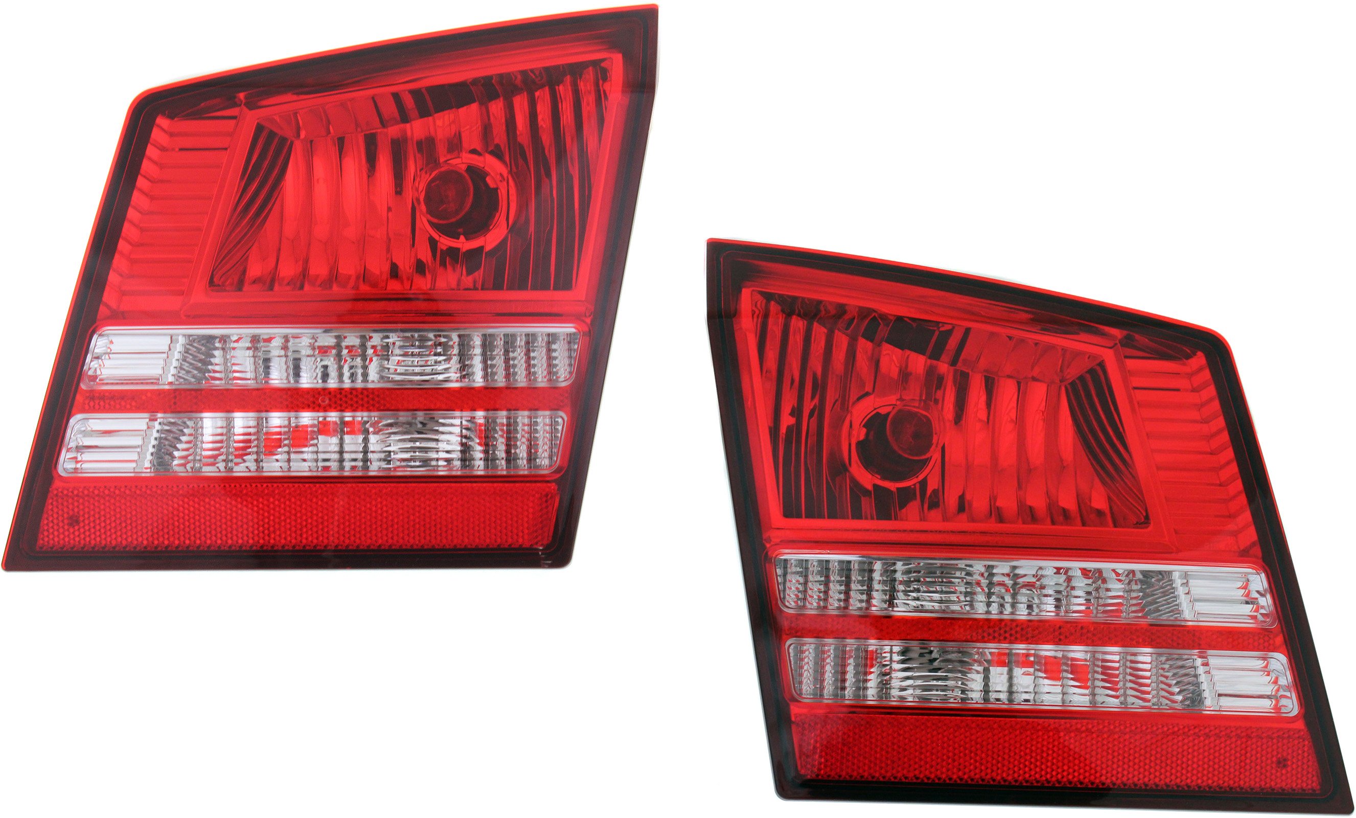 Tail Light Inner Pair/Set for 2009-2020 Dodge Journey, Right (Passenger) and Left (Driver), Clear & Red Lens Replacement