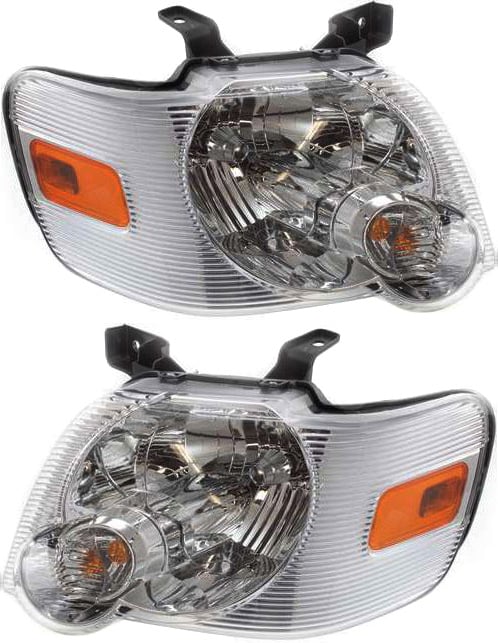 Headlight Assembly for 2006-2010 Ford Explorer and 2007-2010 Explorer Sport Trac, Right (Passenger) and Left (Driver), Halogen Replacement Pair/Set
