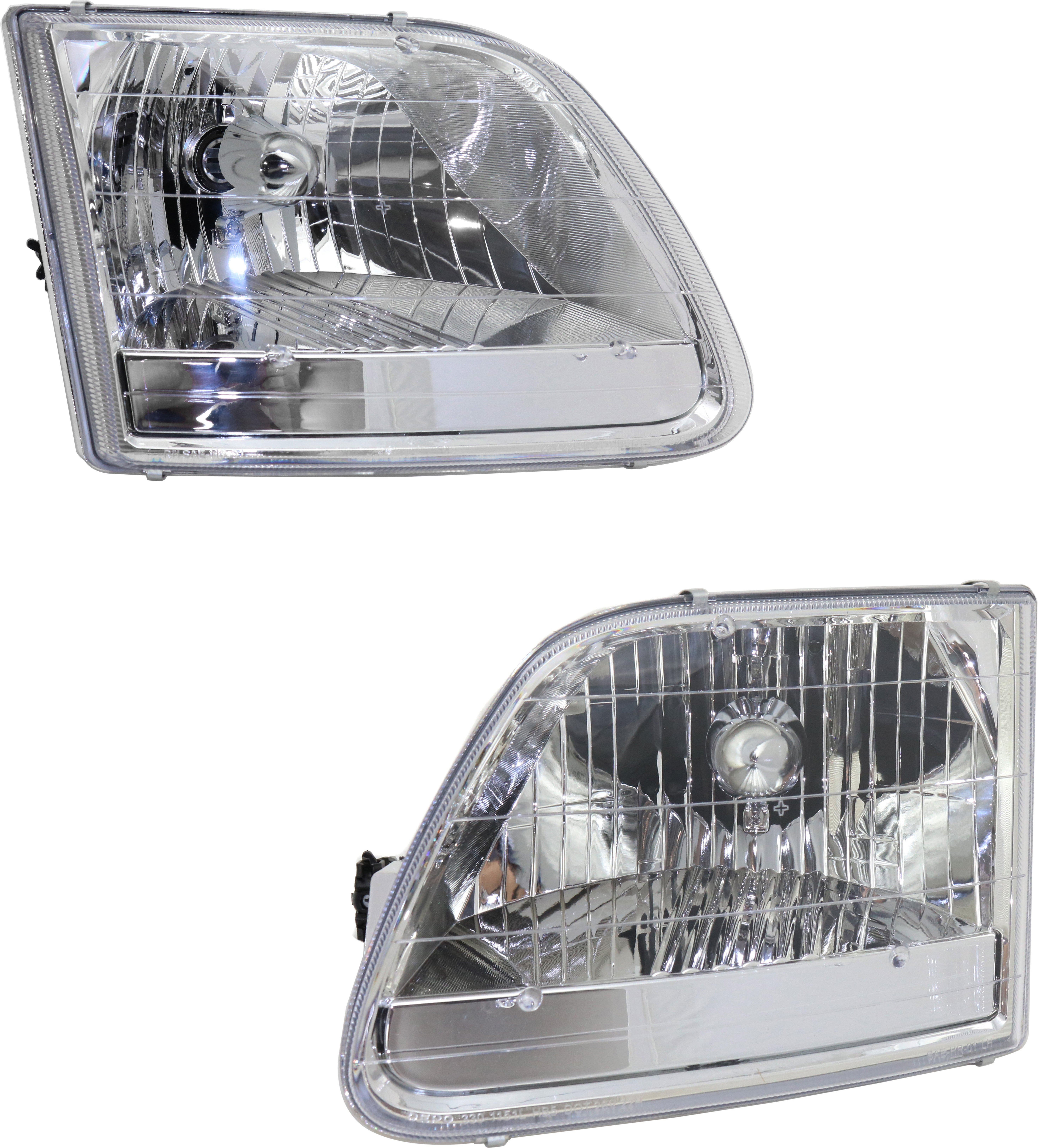 Pair/Set - Headlight Assembly for 2001-2003 Ford F-150 & 2004 F-150 Heritage, Right (Passenger) and Left (Driver), Halogen, 2001-2004 Style, Replacement