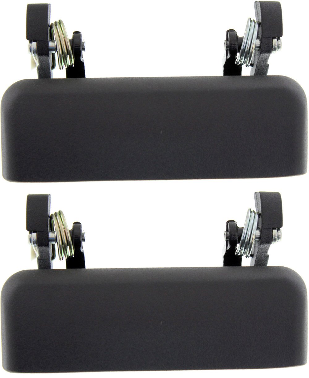 Front Door Handle Pair/Set for 1993-2000 Ford Ranger/Mazda Pickup, Right (Passenger) and Left (Driver), Outer, Textured Black, Replacement