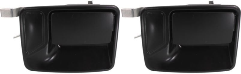 Front and Rear Exterior Door Handle Set for Ford F-Series Super Duty (1999-2016), Right (Passenger), Primed (Ready to Paint), Without Key Hole, 2-Piece Set, Replacement. Fits F-250, F-350, F-450, F-550.