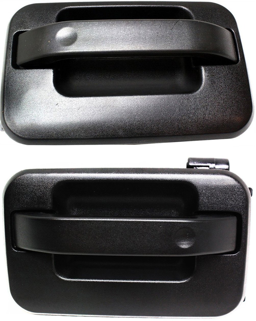 Rear Door Handle Pair/Set for Ford F-150 2004-2022, Lincoln Mark LT 2006-2008, Right (Passenger) and Left (Driver), Outside, Textured Black, SuperCrew, with Plastic Connector, Replacement