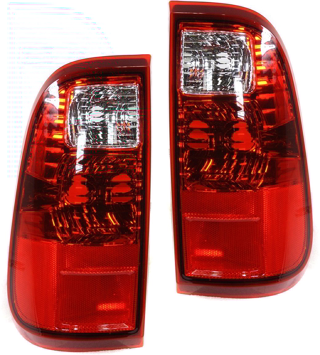 Tail Light Lens and Housing Pair/Set for Ford F-Series Super Duty 2008-2016, Right (Passenger) and Left (Driver), Replacement Models: for F-250, F-350, F-450, F-550.