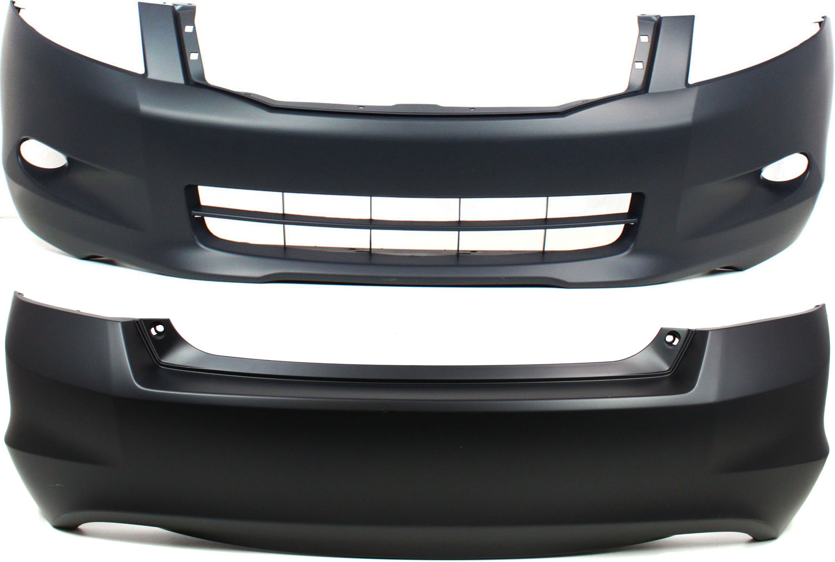 Front and Rear Bumper Cover Set for 2008-2010 Honda Accord, Primed (Ready to Paint), Suitable for 6-Cylinder Sedan, Replacement